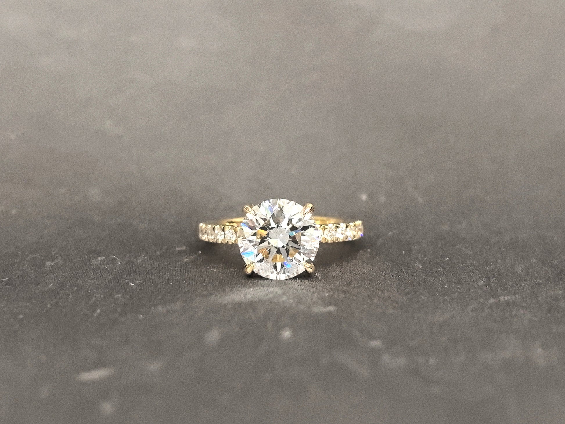 Round Solitaire Ring - Half Eternity - 4-Prong Setting