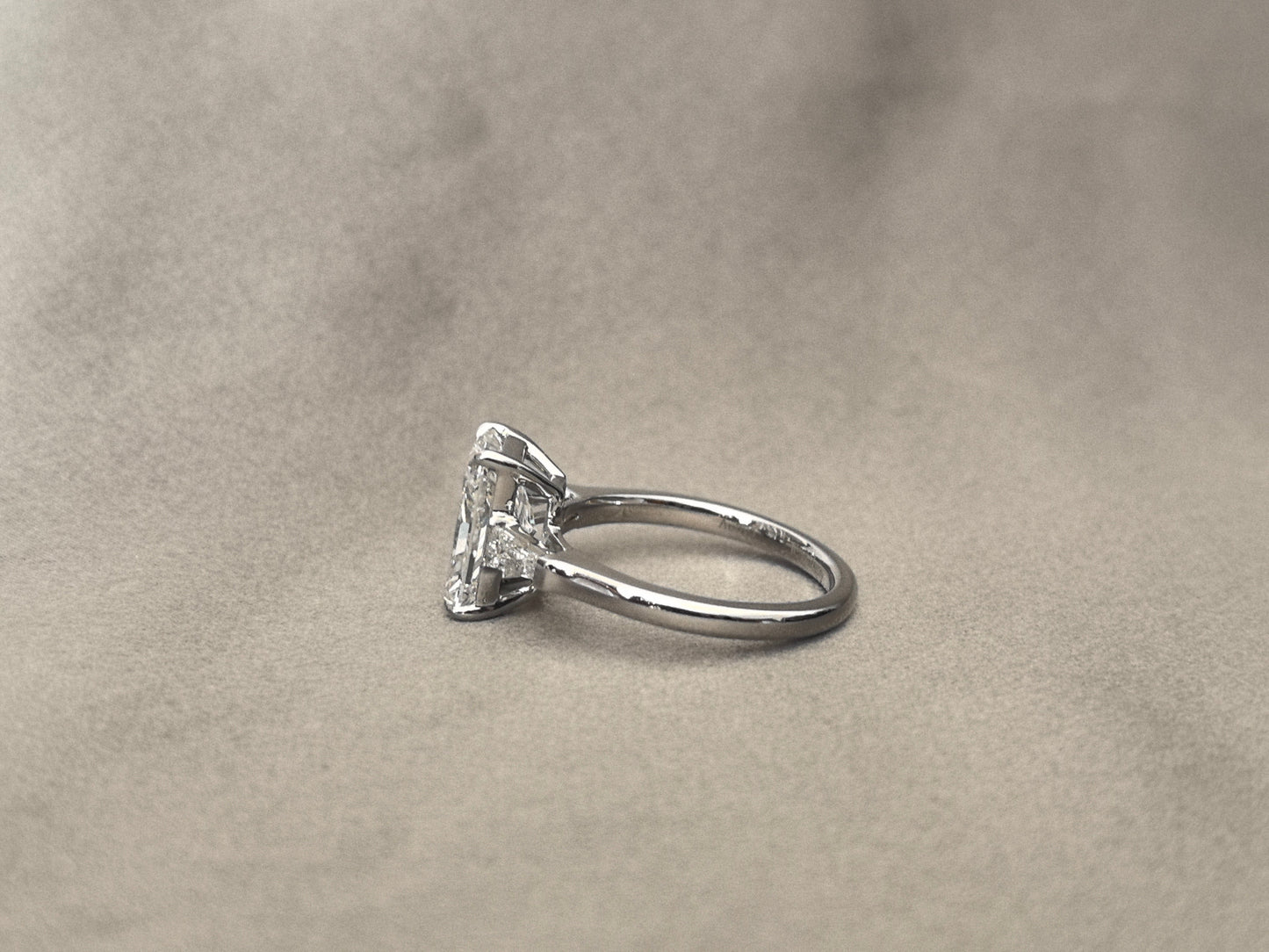Radiant Cut Trilogy Ring - Baguette Sidestones - Geometric Brilliance