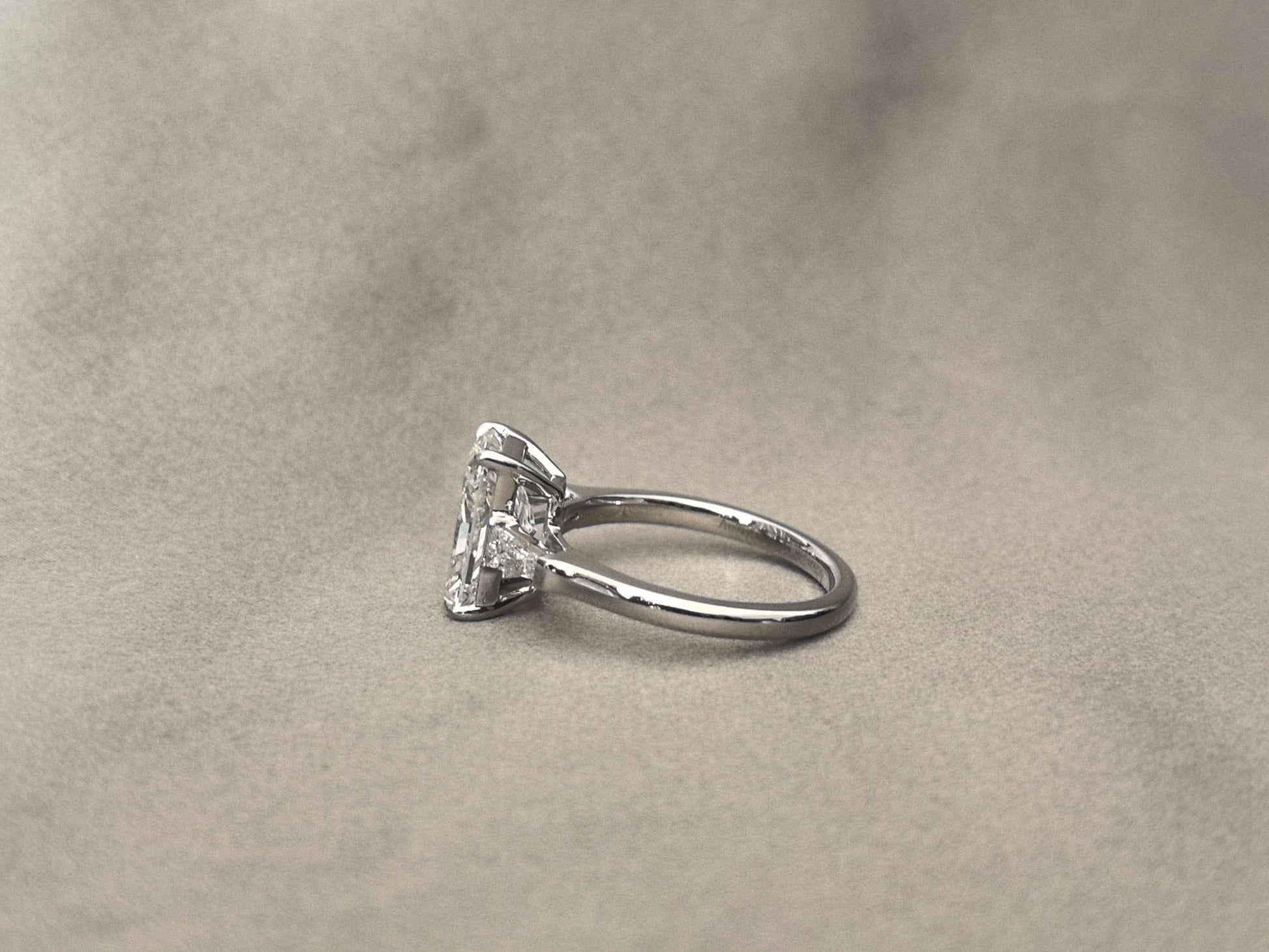 Radiant Cut Trilogy Ring - Baguette Sidestones - Geometric Brilliance
