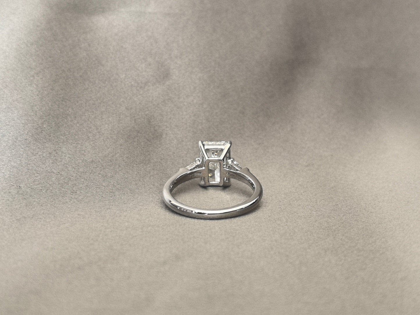 Radiant Cut Trilogy Ring - Baguette Sidestones - Geometric Brilliance