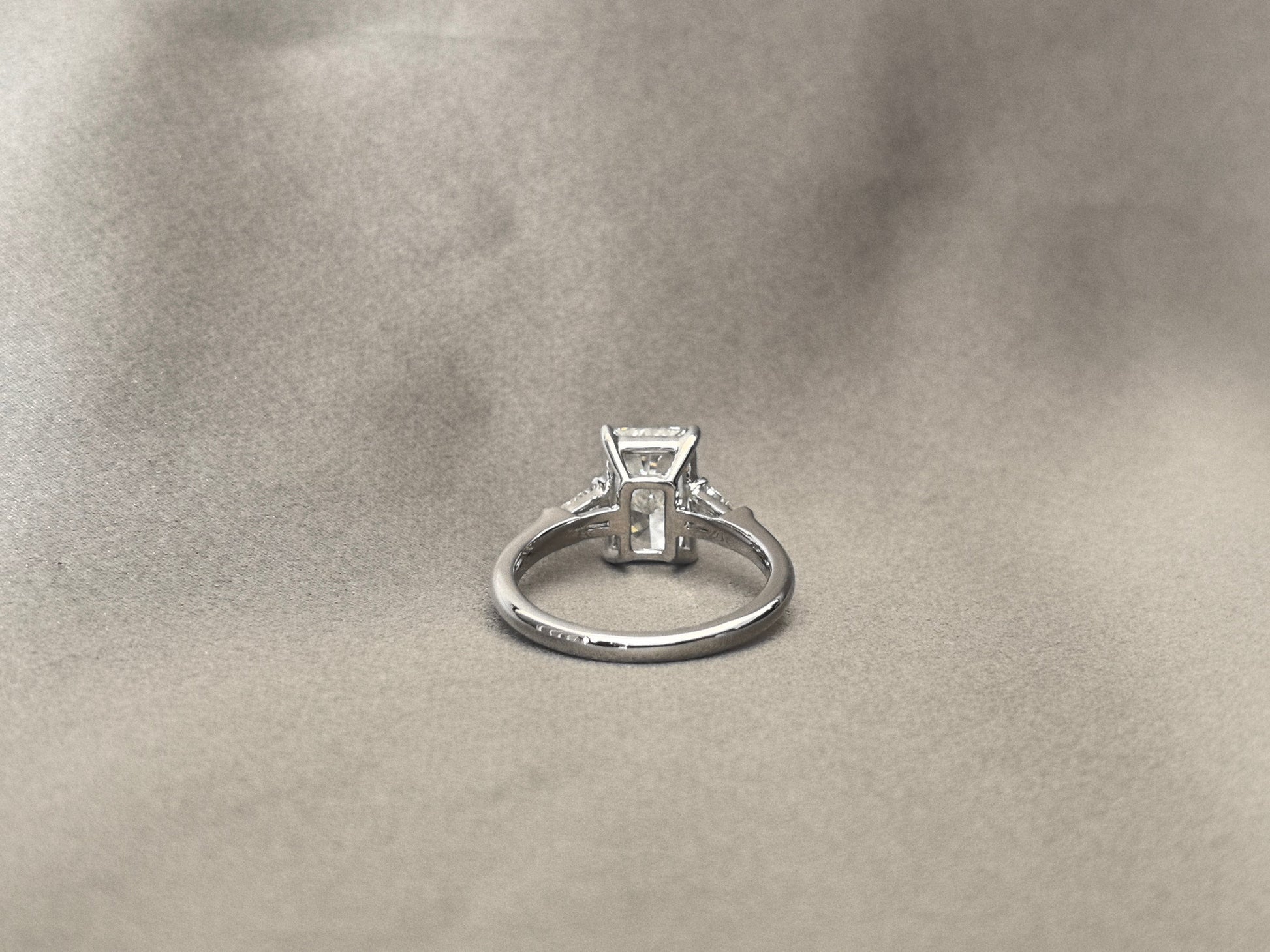 Radiant Cut Trilogy Ring - Baguette Sidestones - Geometric Brilliance