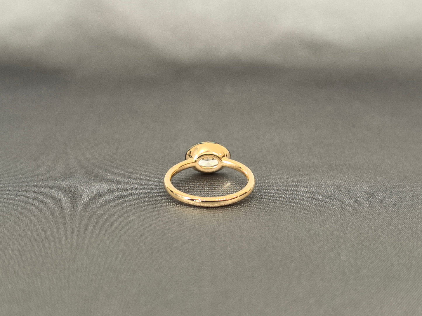 Oval Cut Hidden Halo Ring - Black Enamel Bezel Setting - Modern East-West Setting