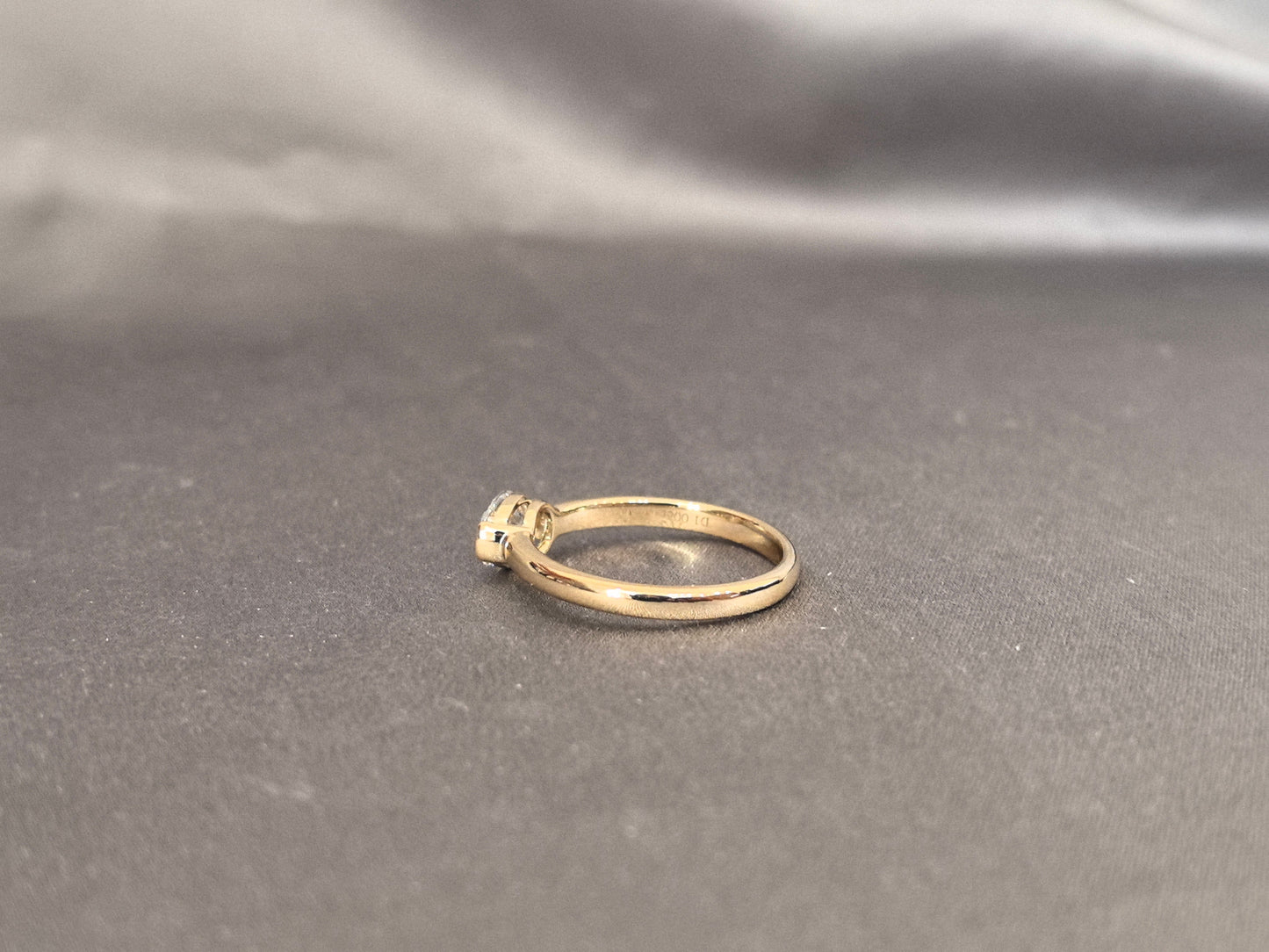 East-West Oval Lab Diamond Pinky Ring - Four Prong with Black Bezel Accent - Modern Lab-Grown Diamond Ring
