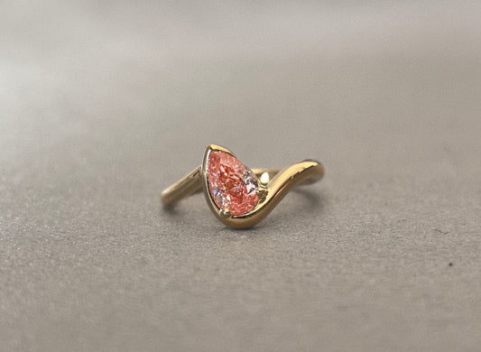 0.40ct Pink Pear Lab-Grown Diamond Pinky Ring