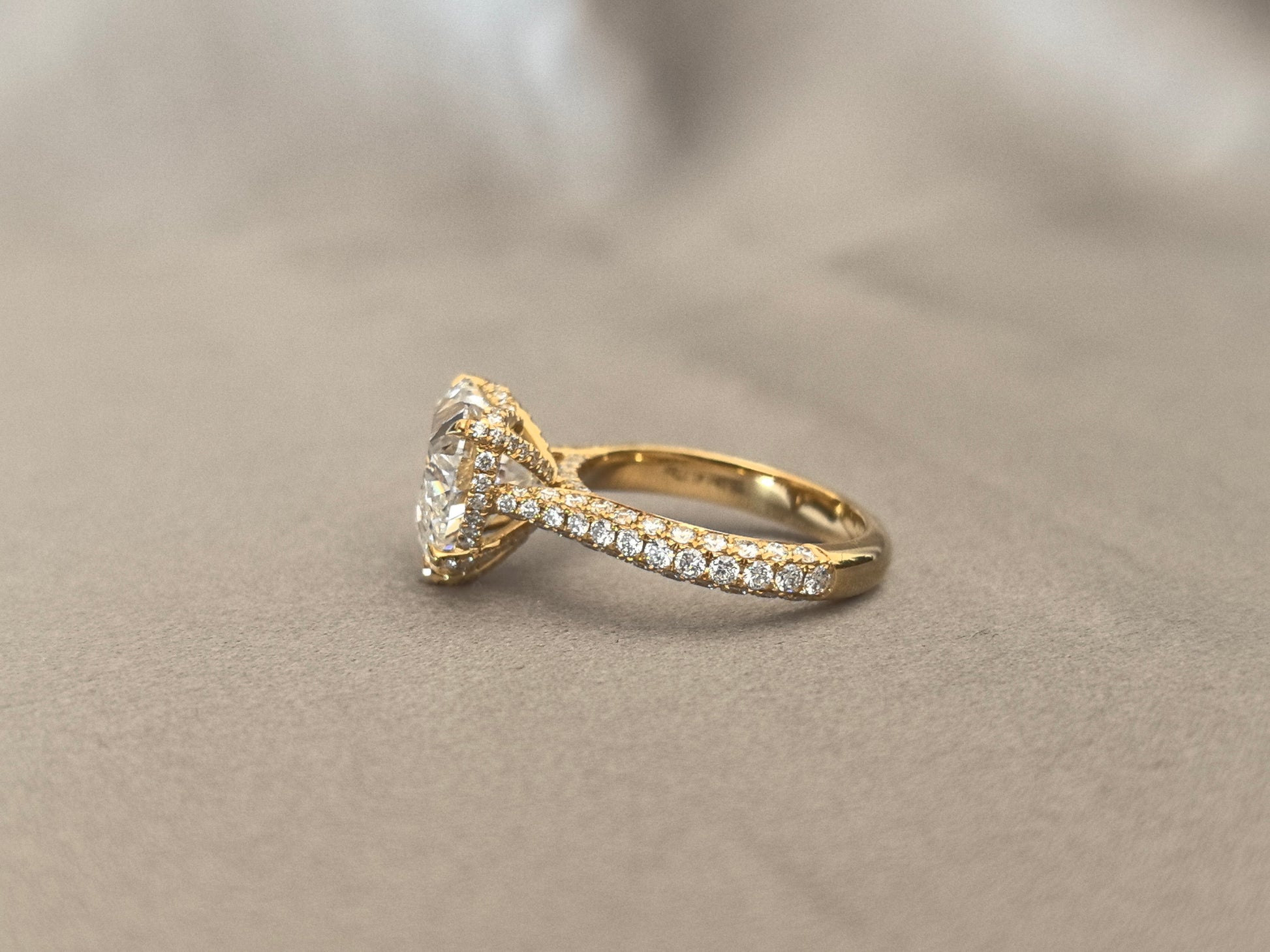 5-Prong Heart-Shaped Lab Diamond Ring Adorned with a Galaxy of Diamonds