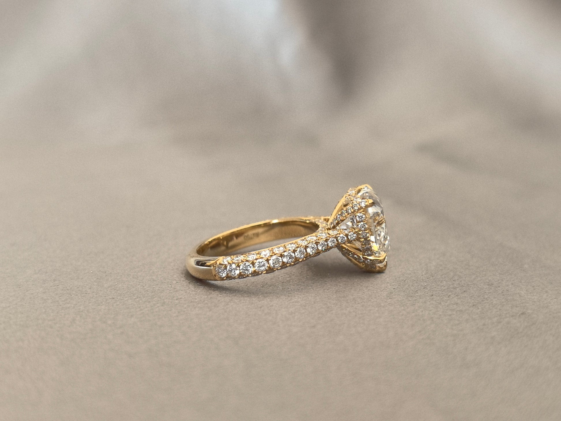 5-Prong Heart-Shaped Lab Diamond Ring Adorned with a Galaxy of Diamonds