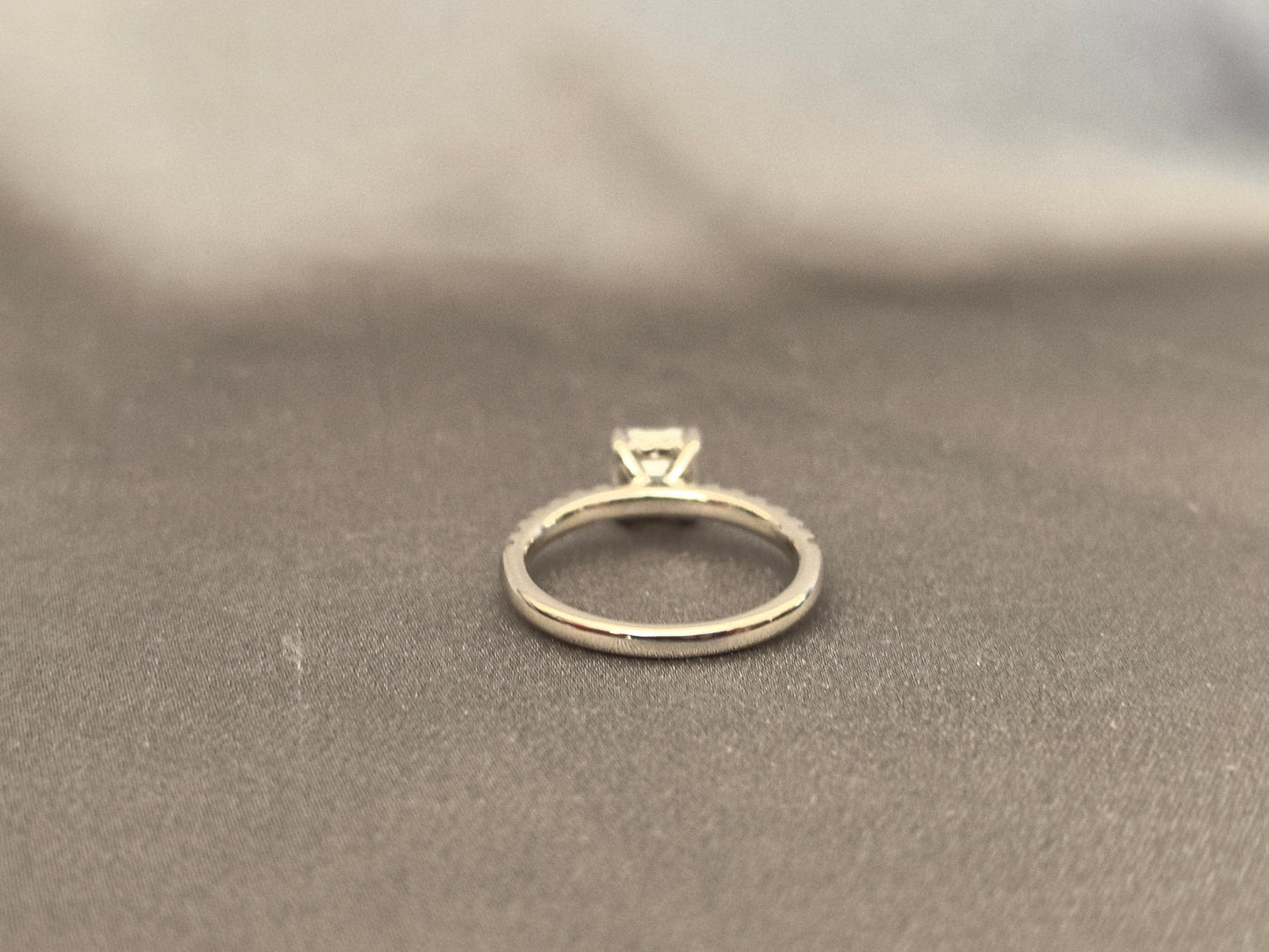 Ashoka Cut Laboratory Diamond Half-Set Ring - 14K Gold - Four-Prong Setting