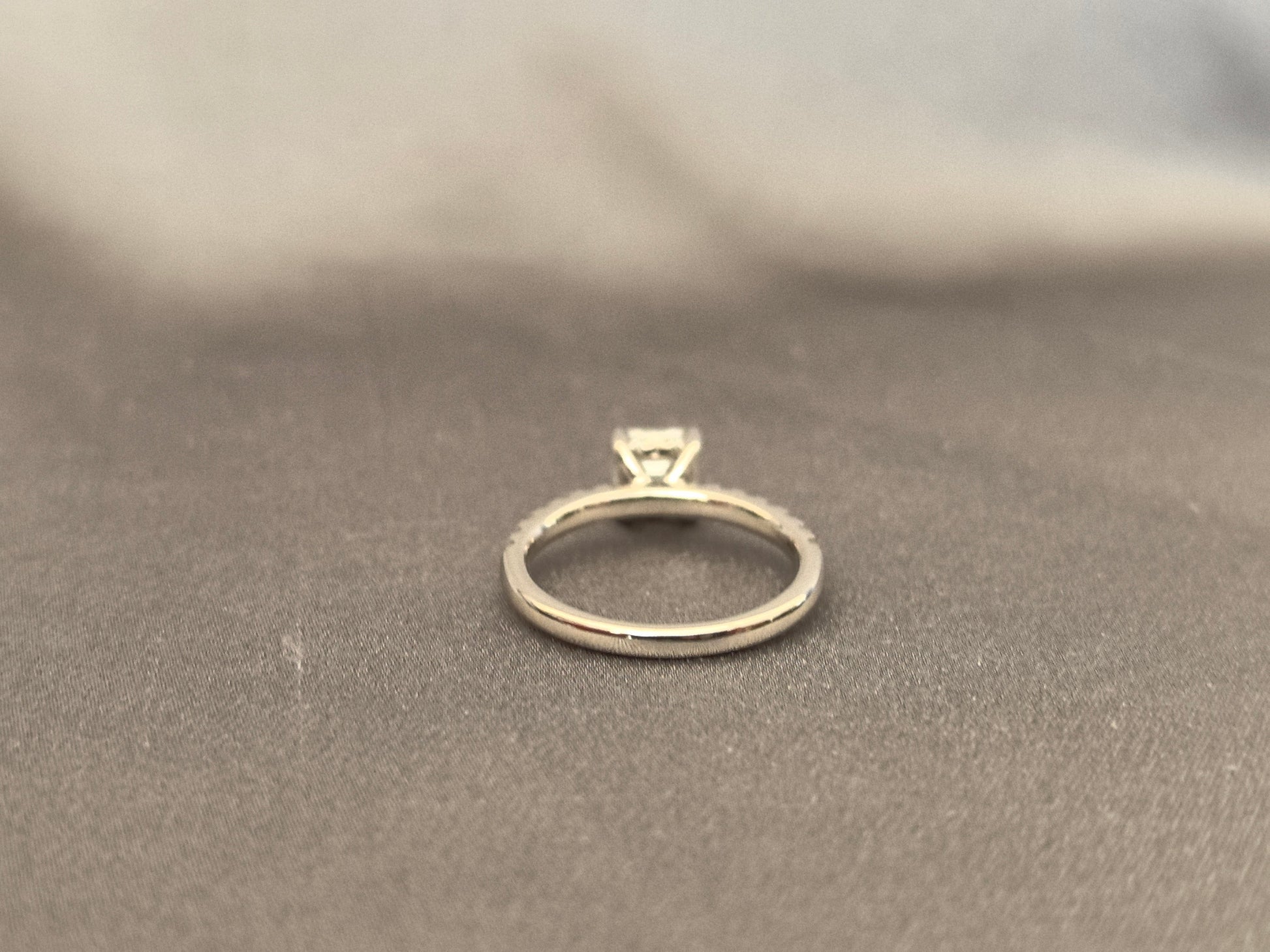 Ashoka Cut Laboratory Diamond Half-Set Ring - 14K Gold - Four-Prong Setting
