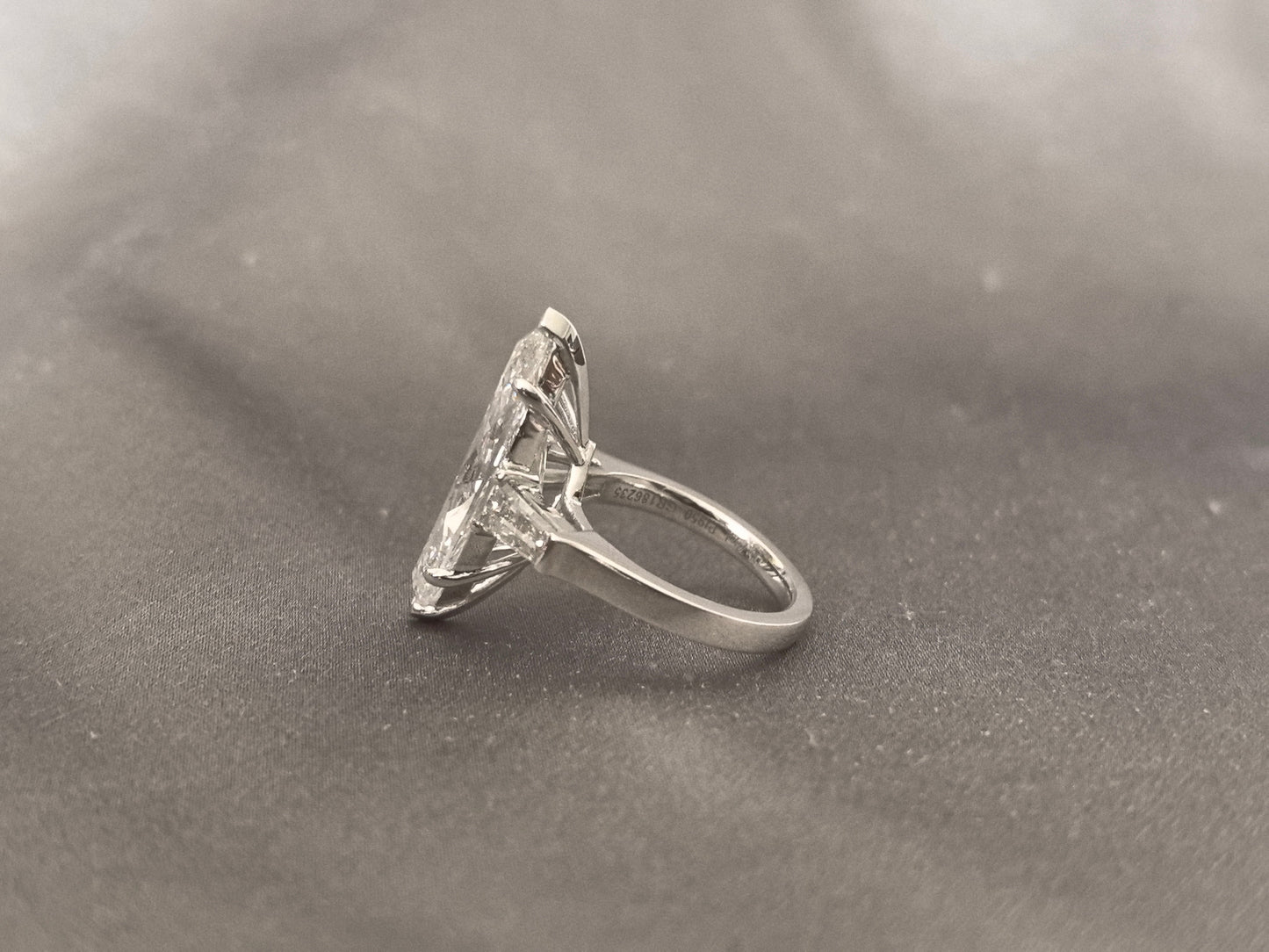 Marquise-Center Trilogy Ring - Baguette Sidestones - Architectural Elegance