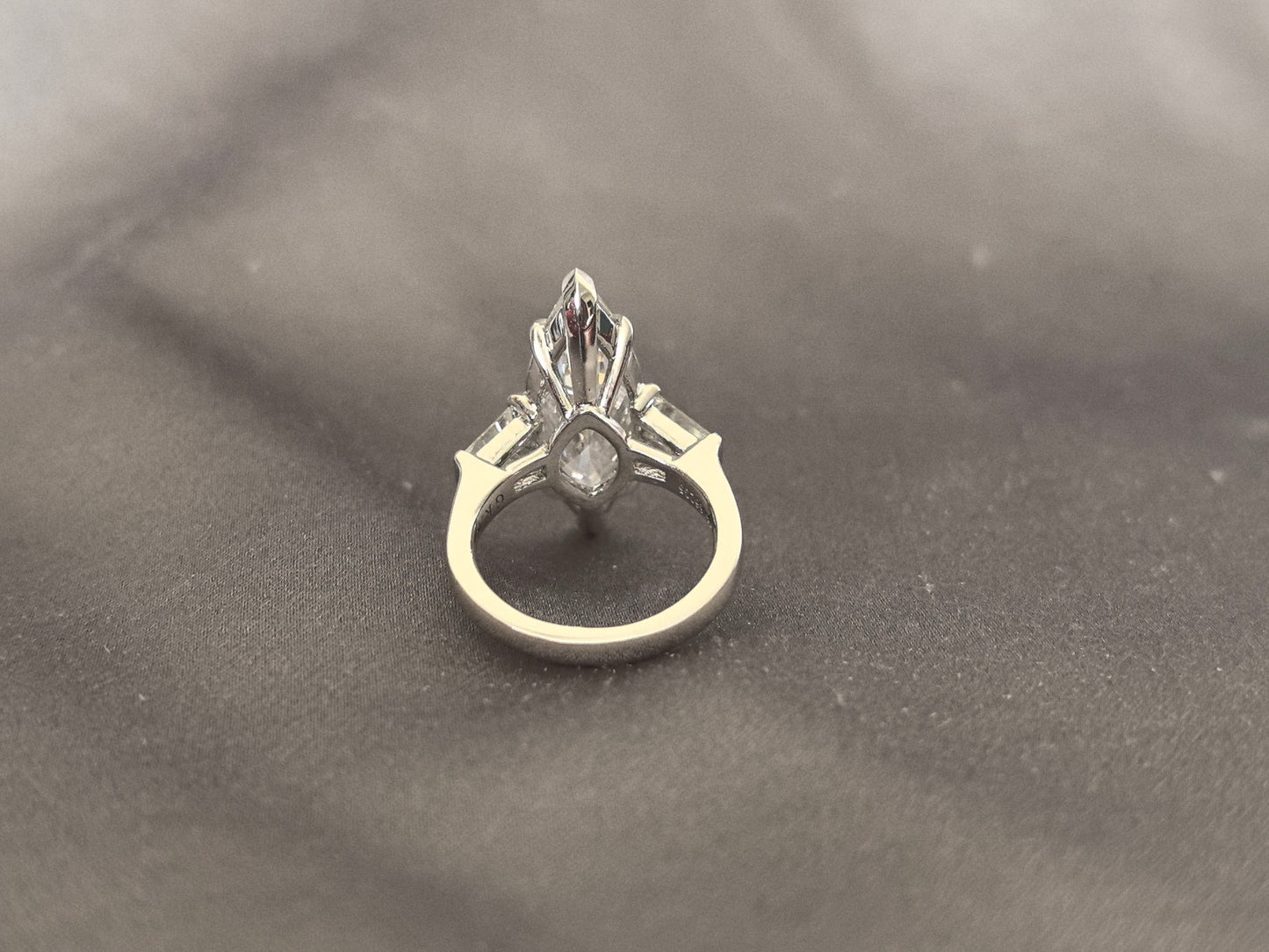 Marquise-Center Trilogy Ring - Baguette Sidestones - Architectural Elegance