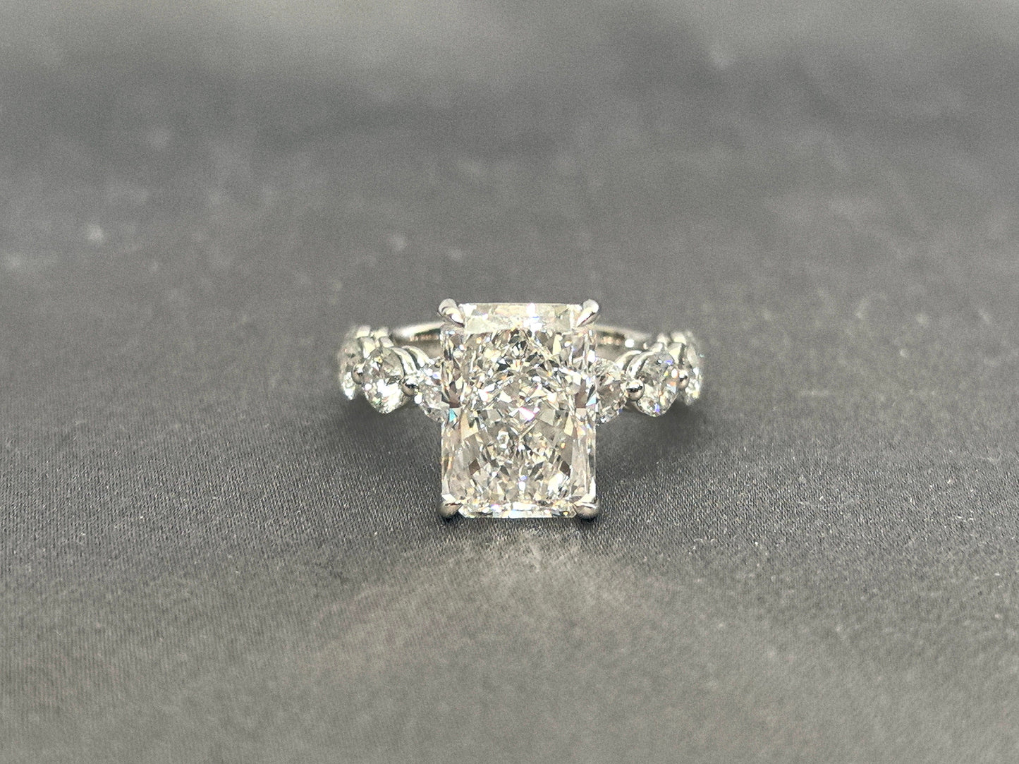 Antique-Inspired Radiant with Flanking Rounds Ring