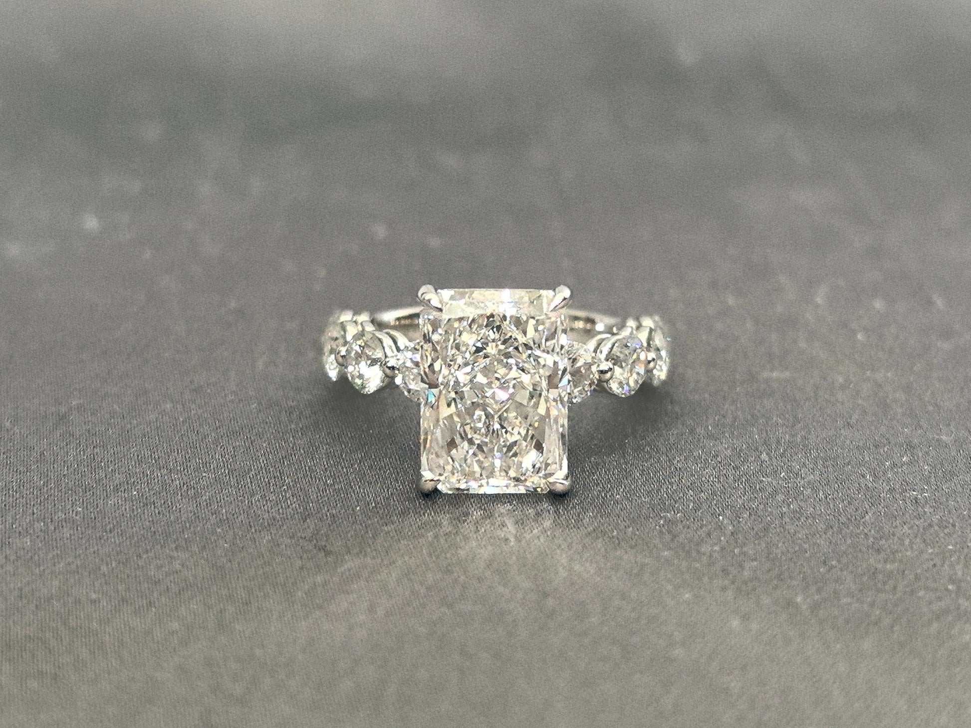 Antique-Inspired Radiant with Flanking Rounds Ring