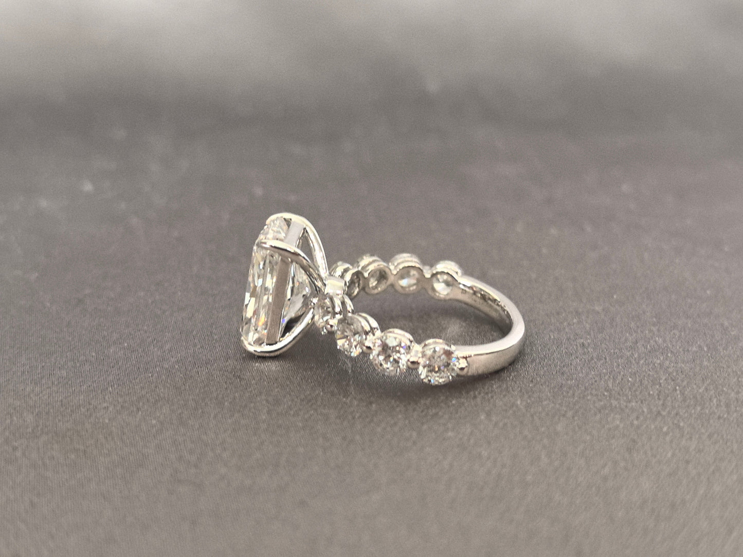Antique-Inspired Radiant with Flanking Rounds Ring