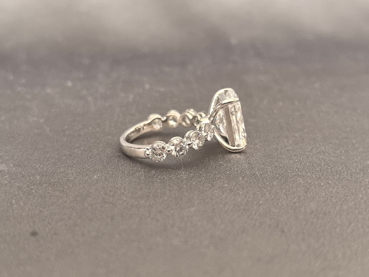 Antique-Inspired Radiant with Flanking Rounds Ring