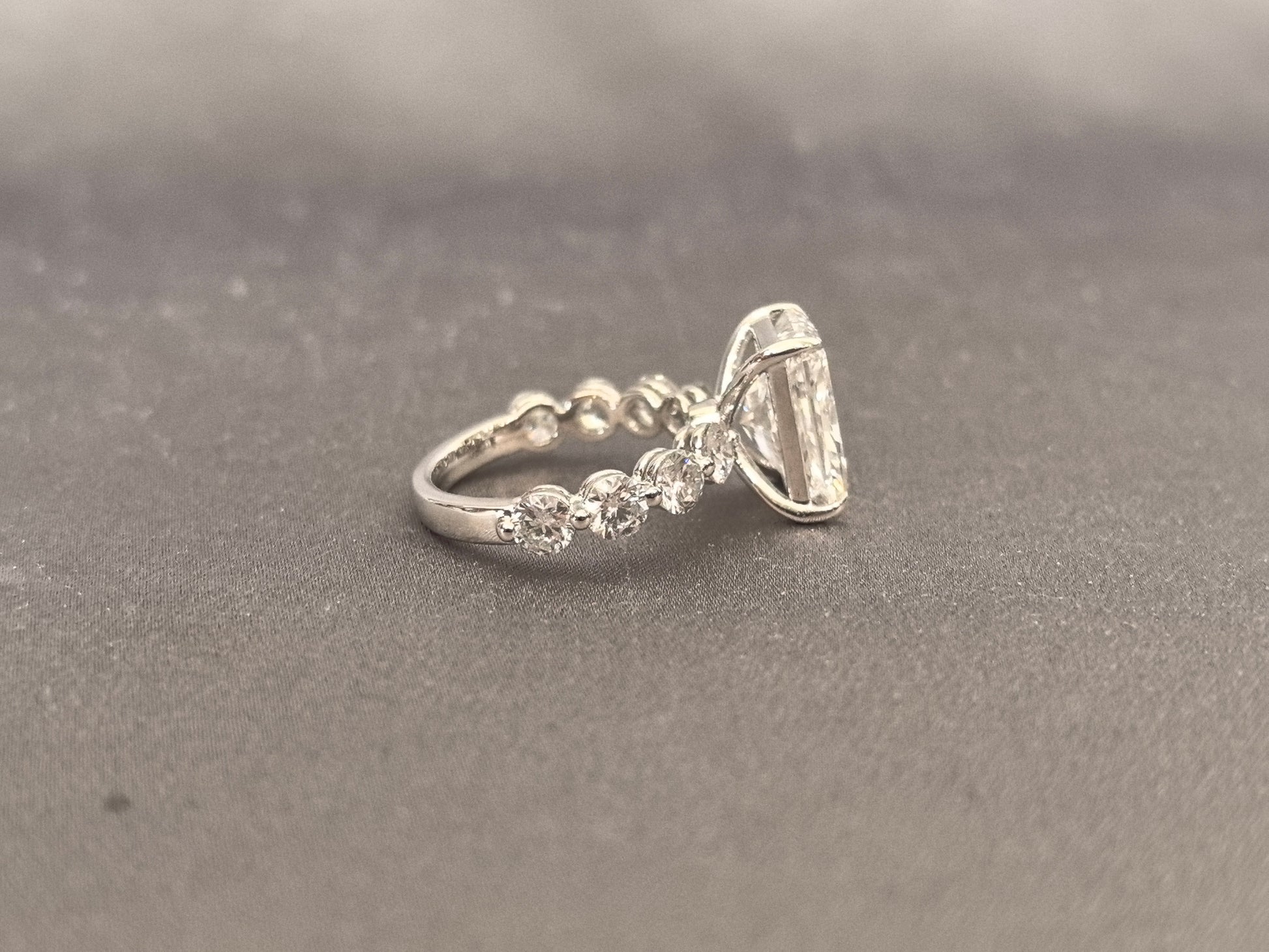 Antique-Inspired Radiant with Flanking Rounds Ring