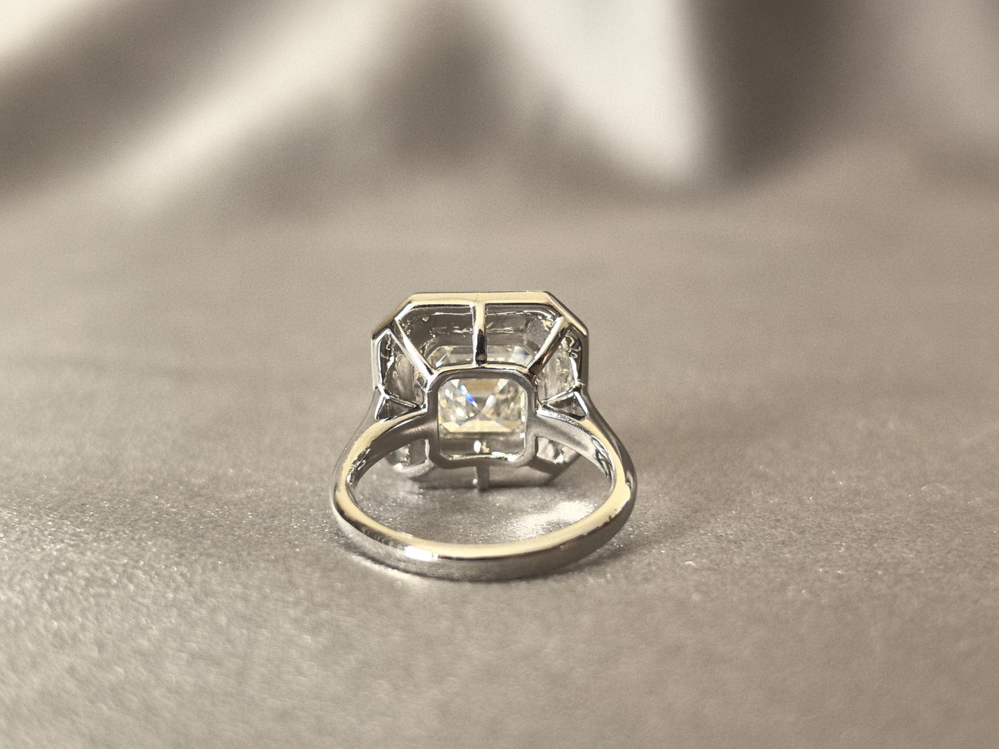Ashoka-cut Laboratory Diamond Ring - Square Design - 18K White Gold