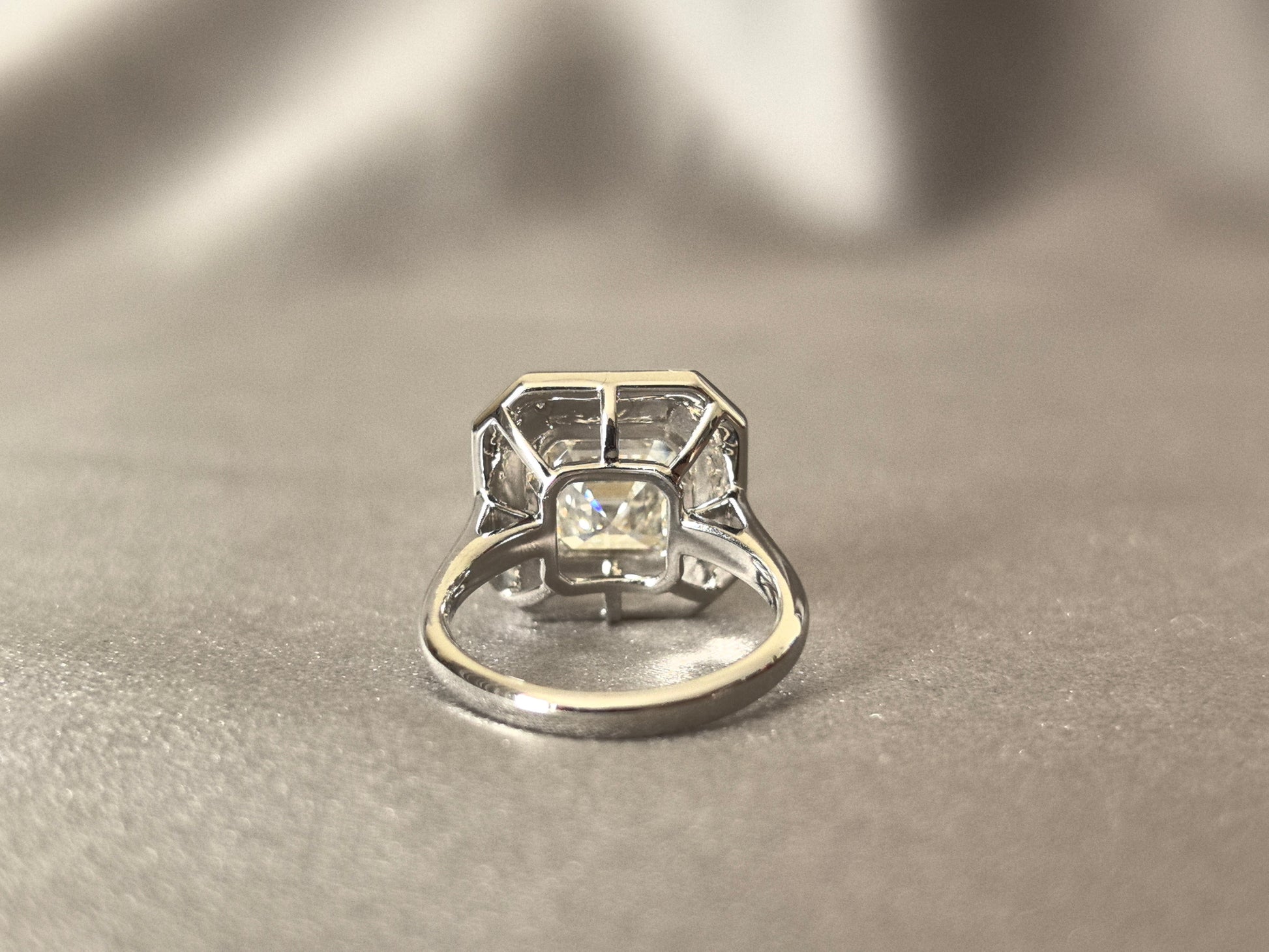 Ashoka-cut Laboratory Diamond Ring - Square Design - 18K White Gold