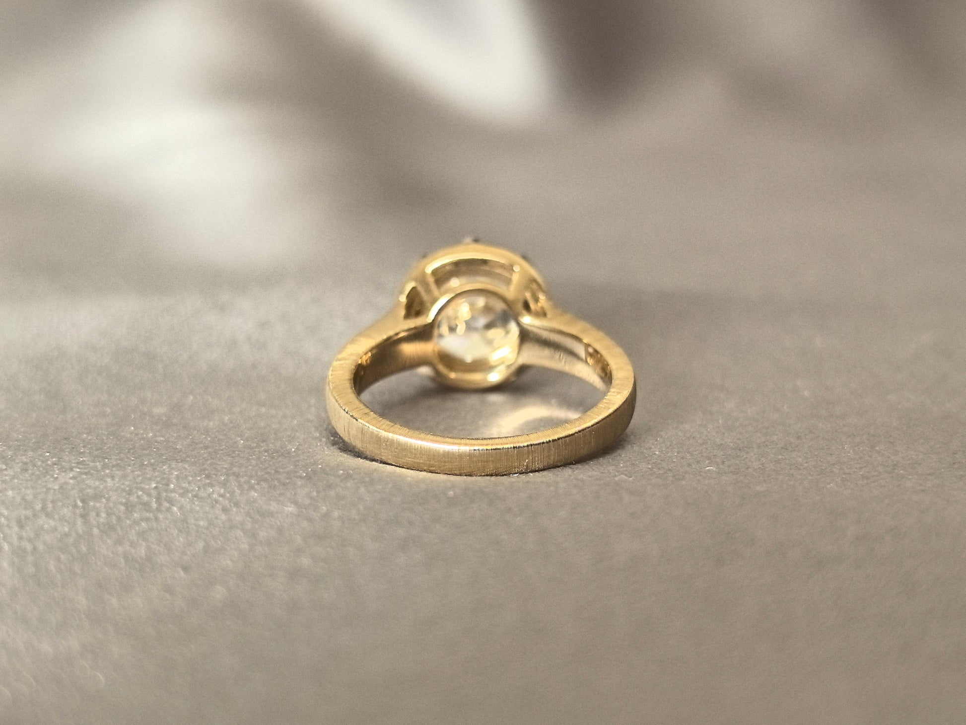 Round Lab-Grown Diamond Multi-Prong Ring - Brushed Finish - Matte Feel