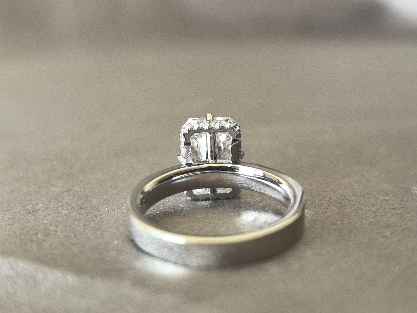 Brilliant Cut Ring - Wide Band - Four-Prong Setting in North, South, East, and West Directions