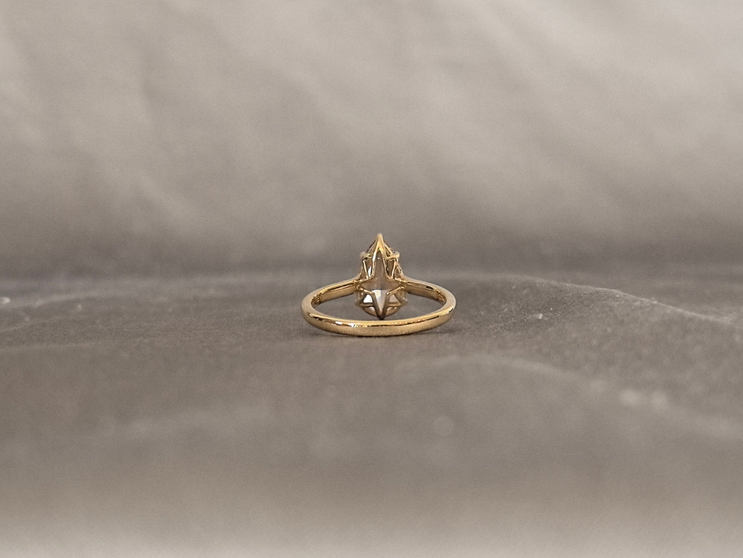 2 Carat Champagne Pear-Shaped Lab-Grown Diamond Ring - Special Color Design - Minimalist Ring Setting Design