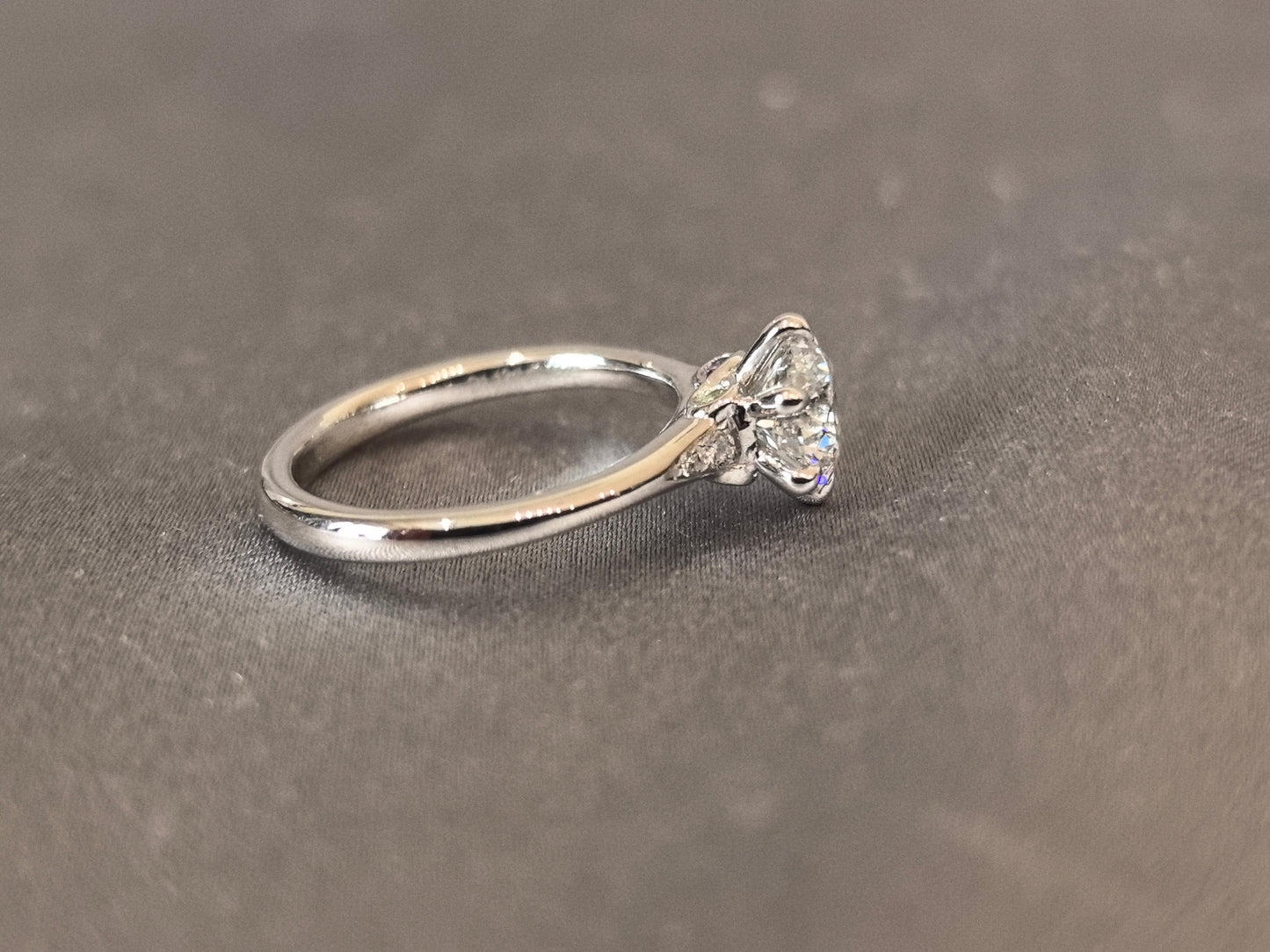 Round Brilliant Cut Diamond Ring - Effortlessly Elegant Solitaire - 6-Prong Solitaire with Accent Diamonds