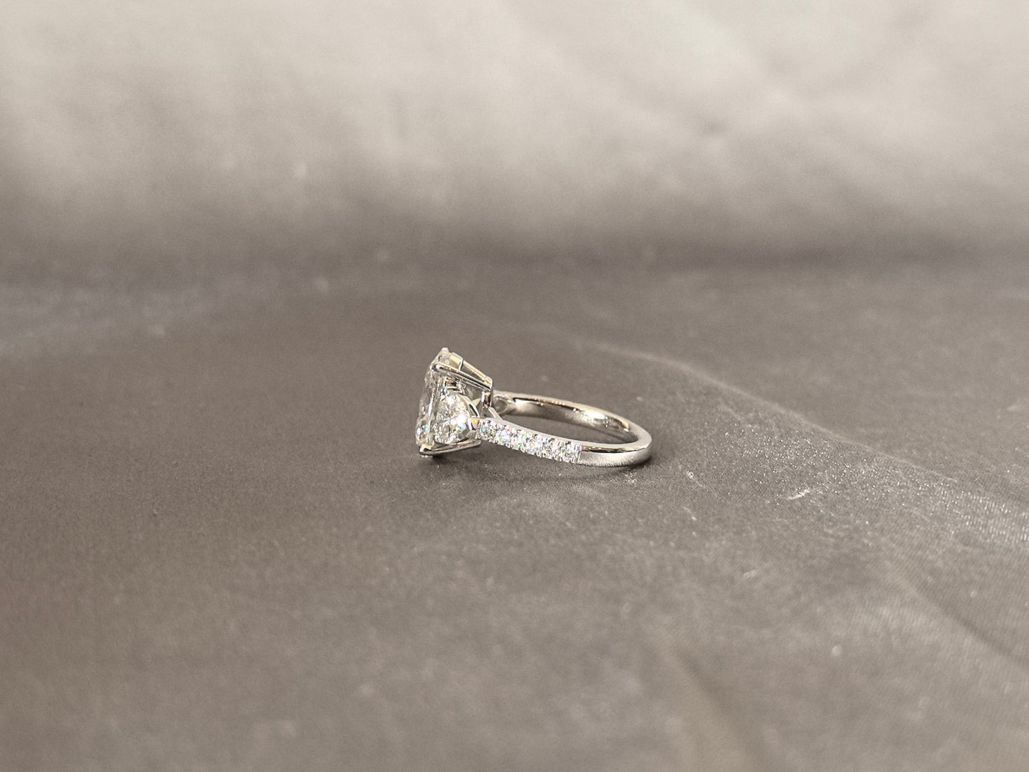 Oval Diamond Ring - Platinum Engagement Ring - Four Prong Setting