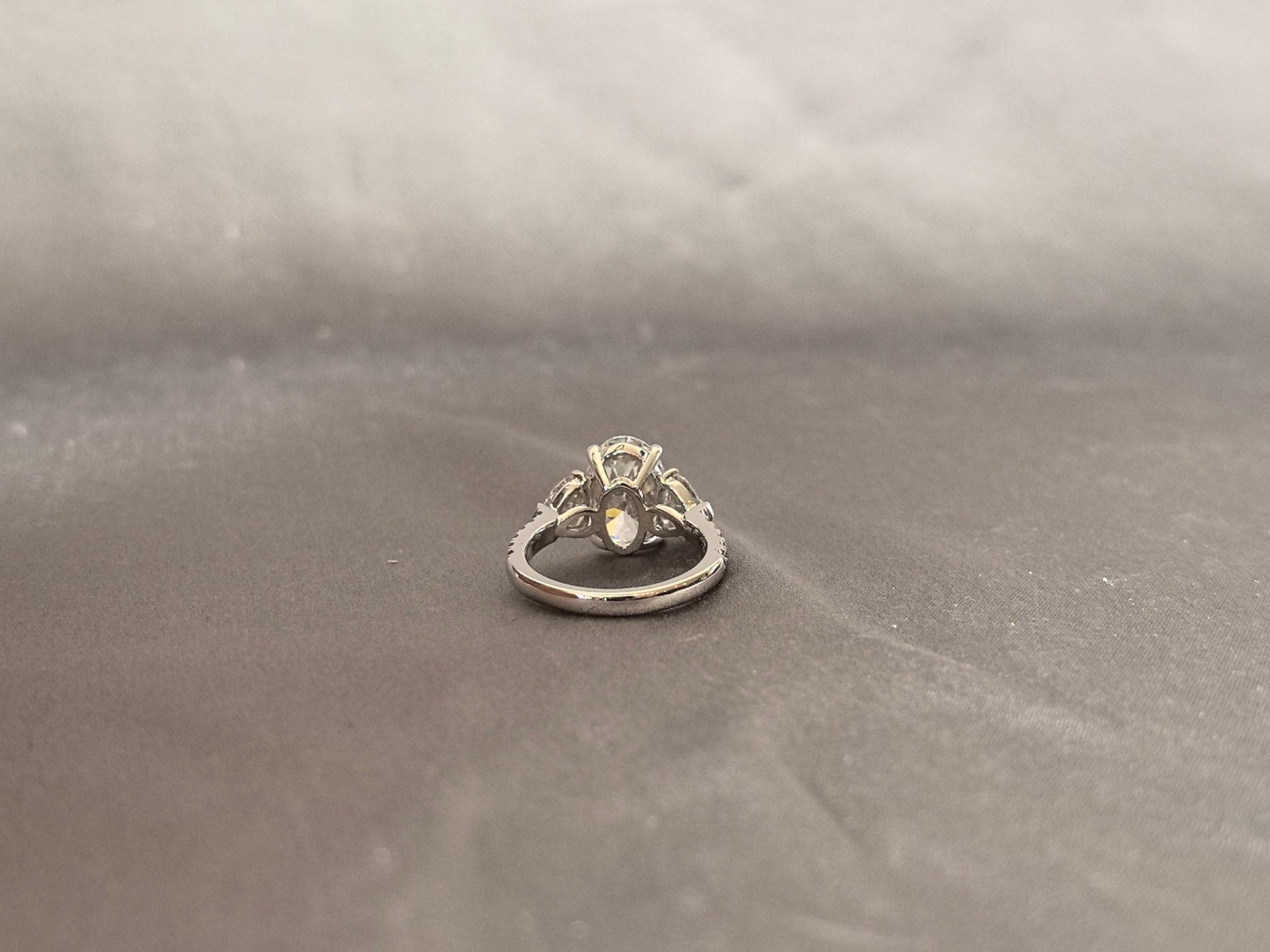 Oval Diamond Ring - Platinum Engagement Ring - Four Prong Setting