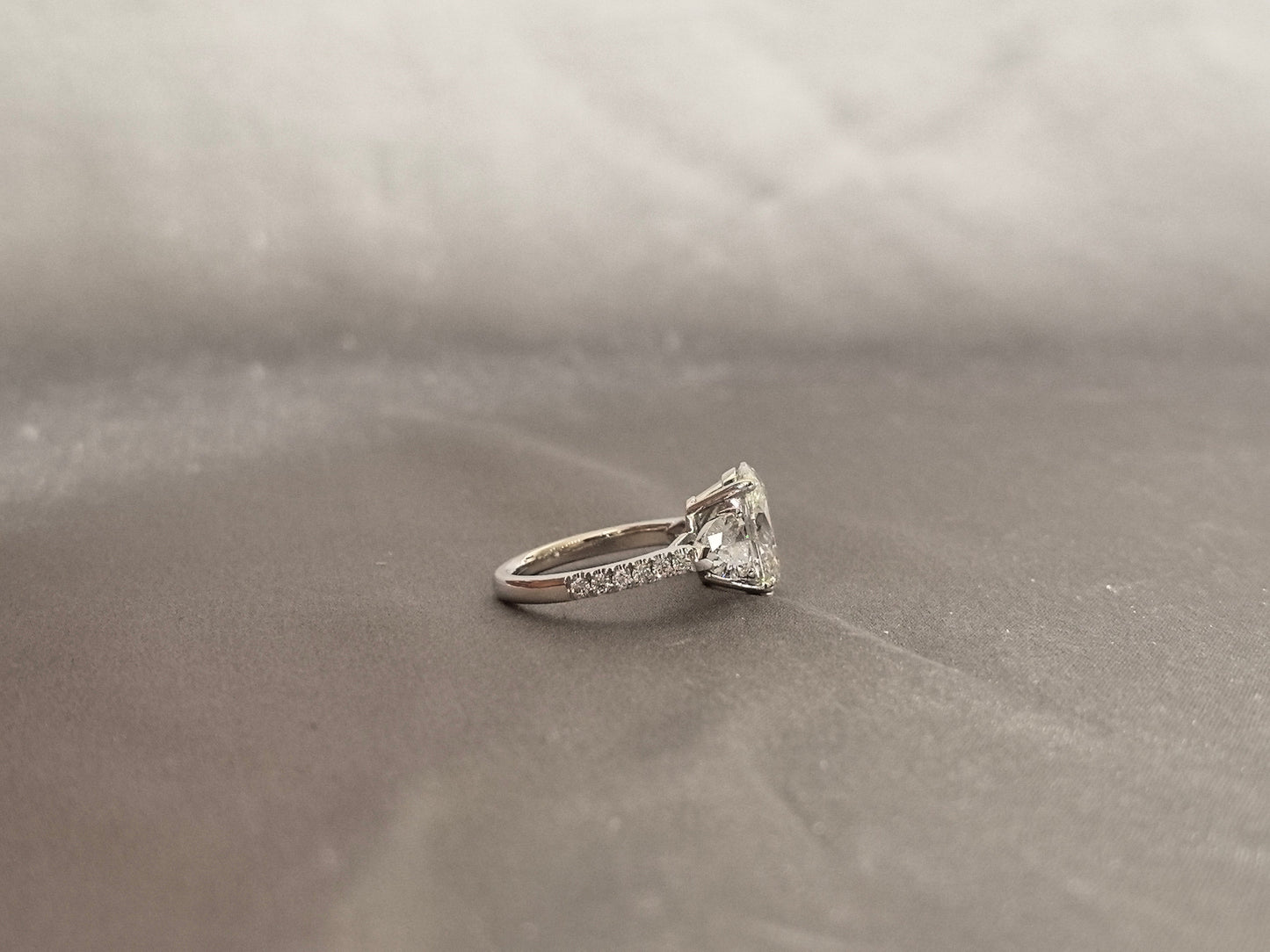 Oval Diamond Ring - Platinum Engagement Ring - Four Prong Setting