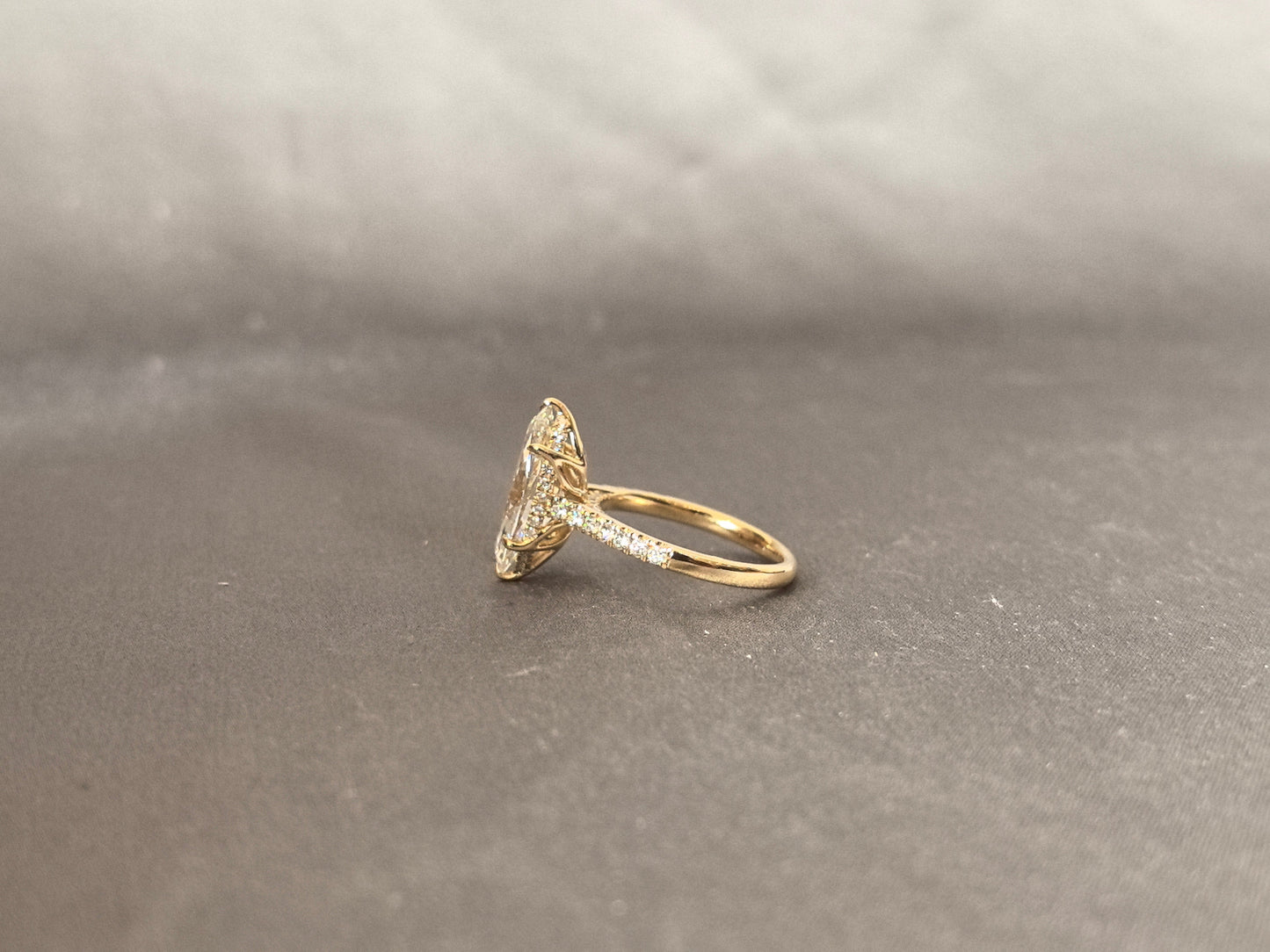 Marquise Diamond Ring - 14K Yellow Gold Ring - Lab Grown Diamond Ring