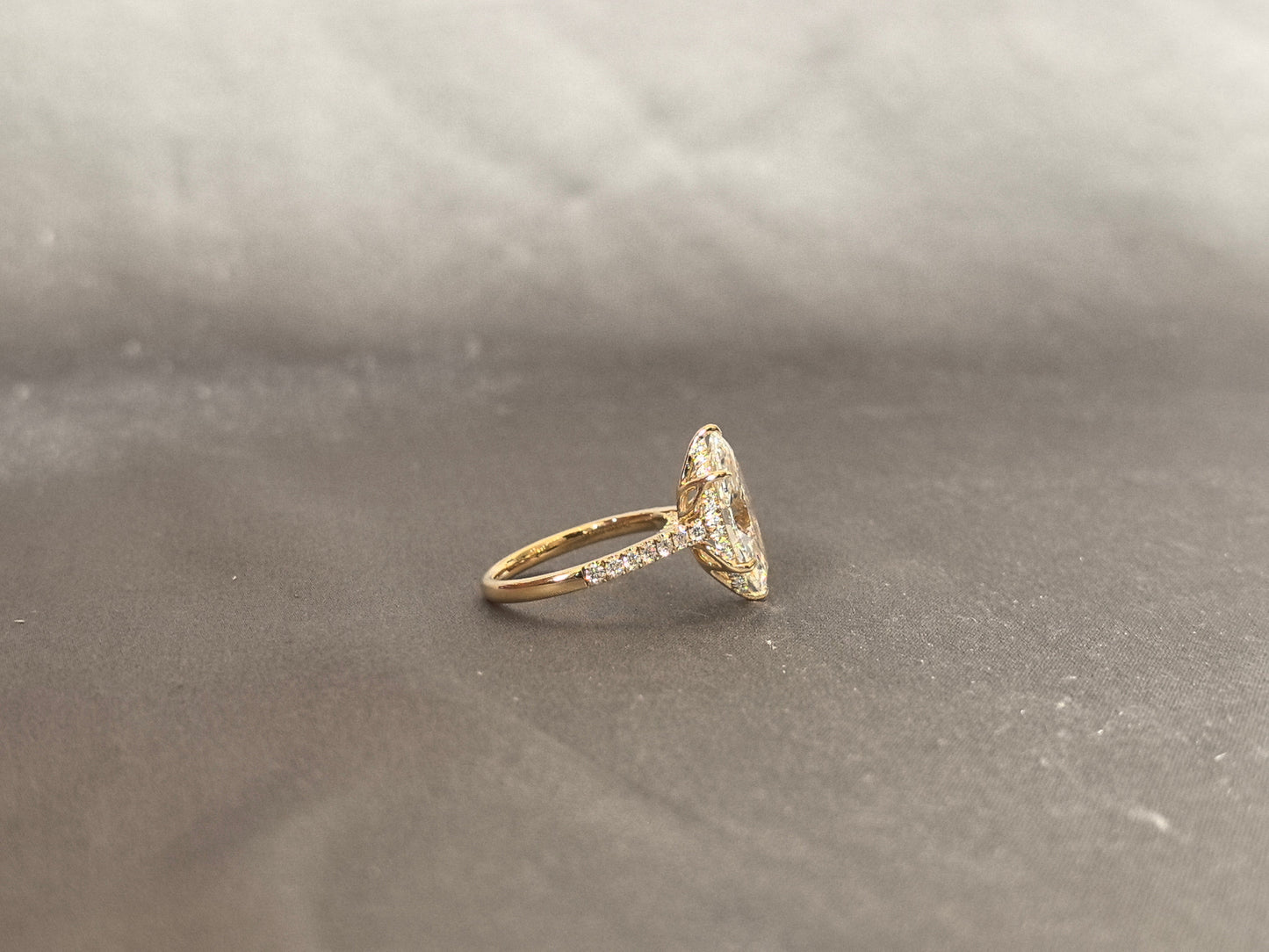 Marquise Diamond Ring - 14K Yellow Gold Ring - Lab Grown Diamond Ring