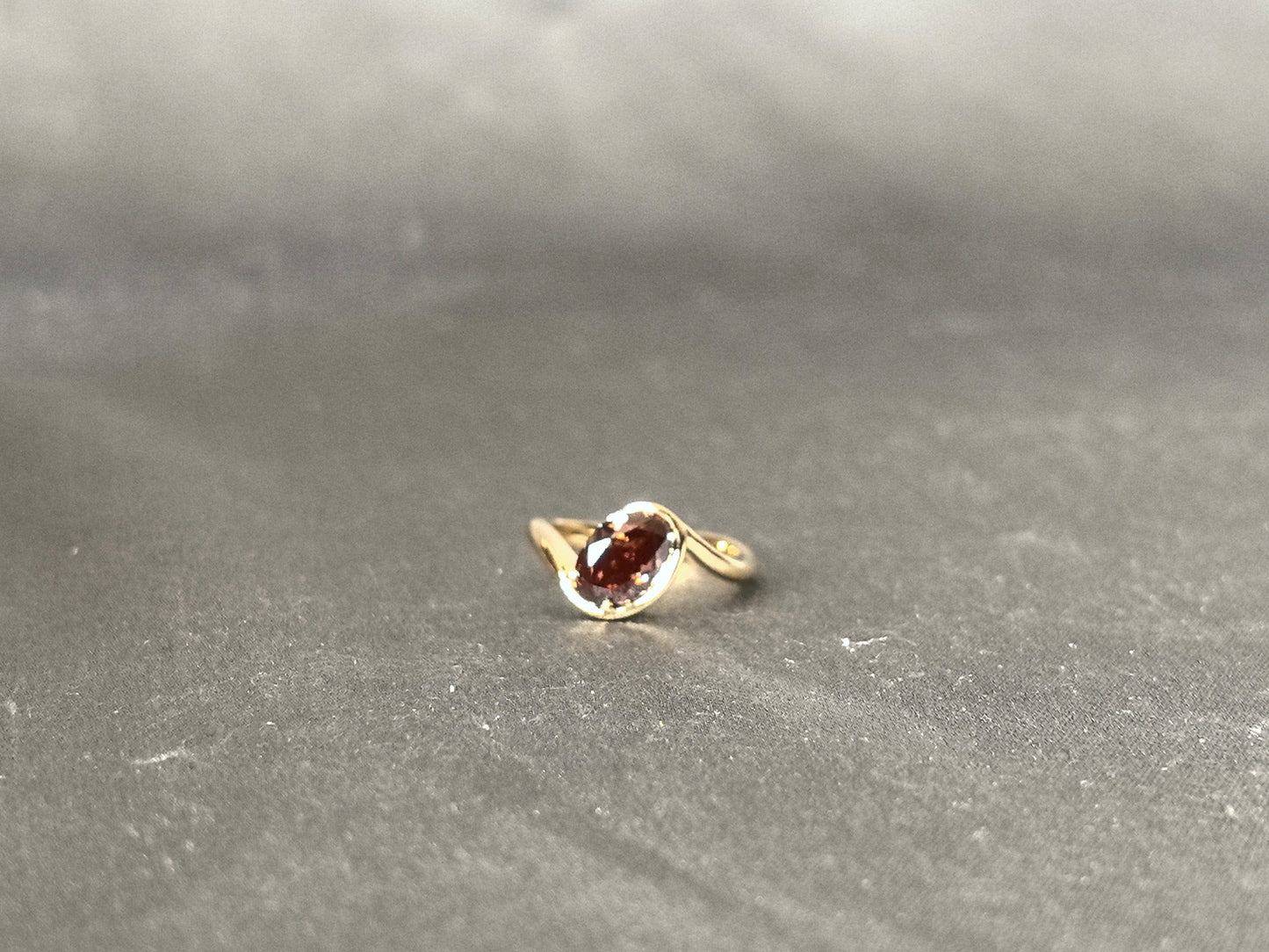 Oval Brown Diamond Ring - Lab Grown Diamond - Bezel Setting