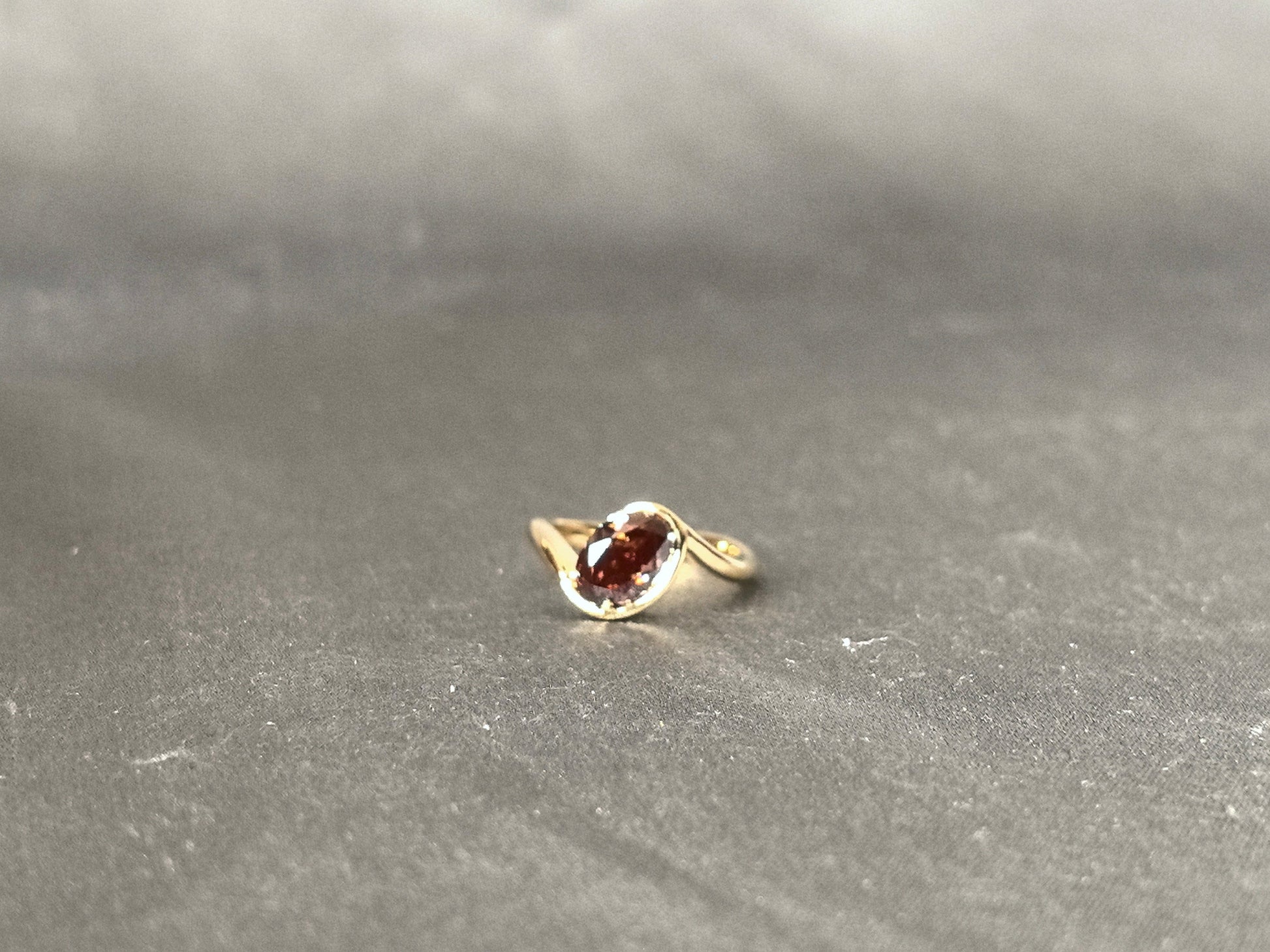 Oval Brown Diamond Ring - Lab Grown Diamond - Bezel Setting