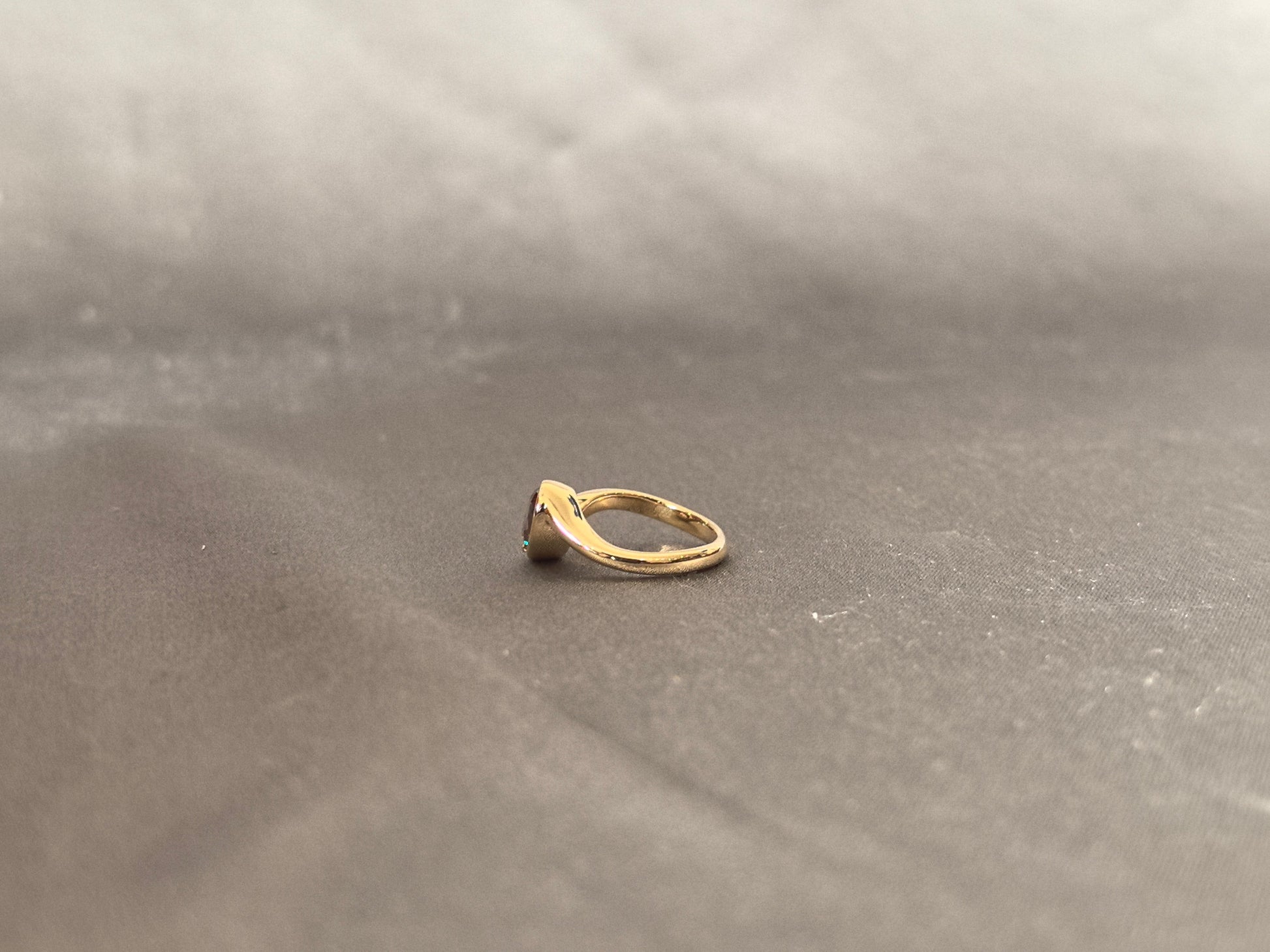 Oval Brown Diamond Ring - Lab Grown Diamond - Bezel Setting