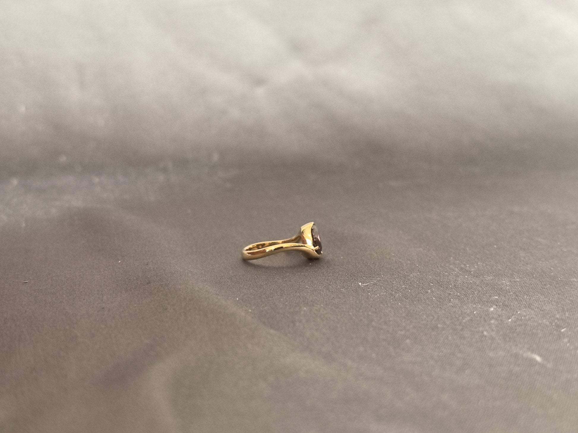 Oval Brown Diamond Ring - Lab Grown Diamond - Bezel Setting
