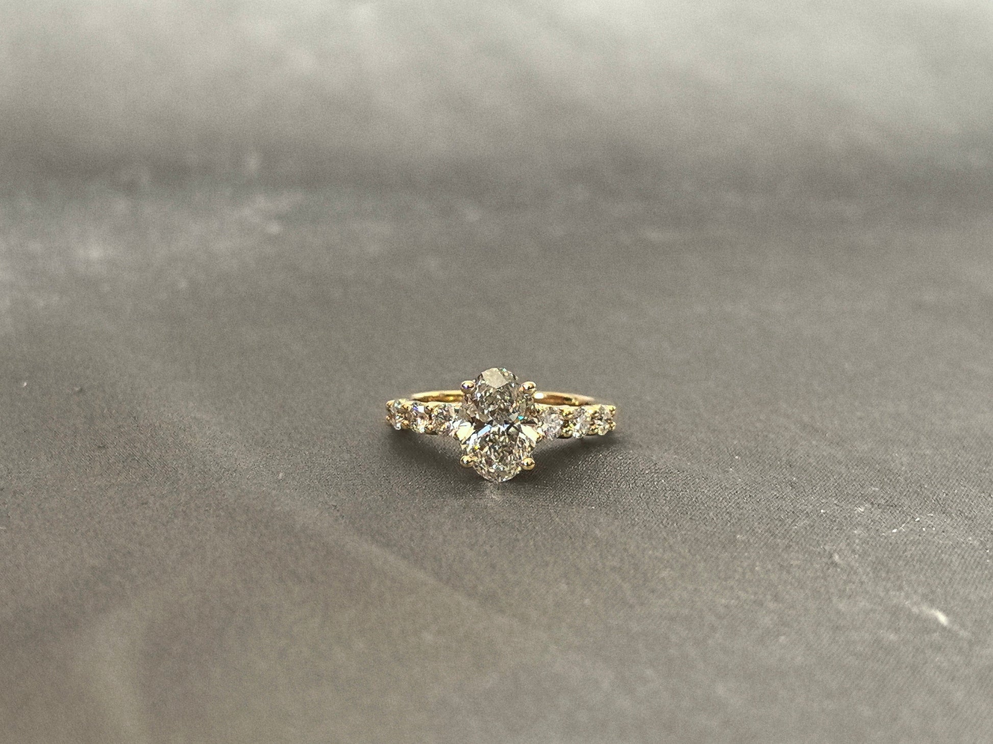 Oval Diamond Ring - Lab Grown Diamond Ring - Four Prong Setting