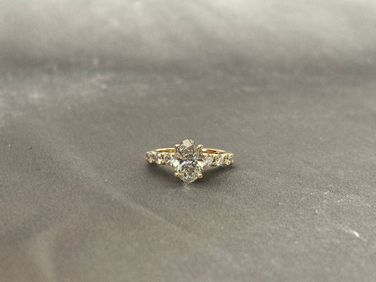 Oval Diamond Ring - Lab Grown Diamond Ring - Four Prong Setting