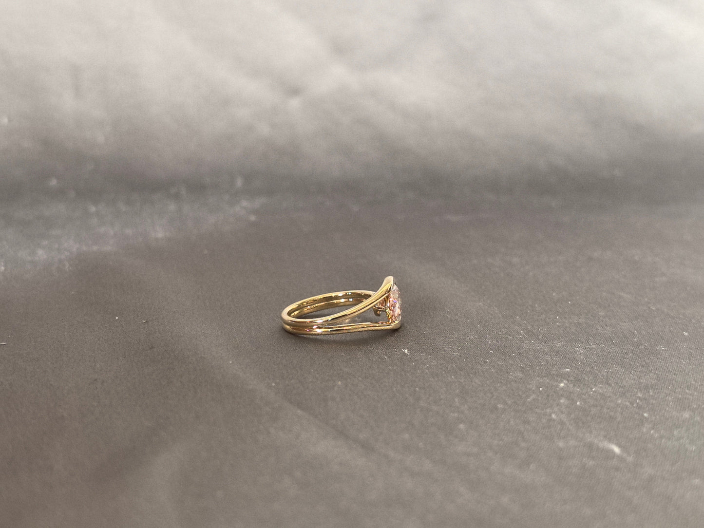 Oval Pink Diamond Ring - Lab Grown Diamond Ring - Bezel Setting