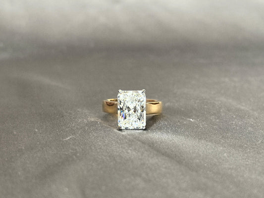 5 Carat Radiant Cut Diamond Ring - 14K Yellow Gold Ring - Lab Grown Diamond Ring