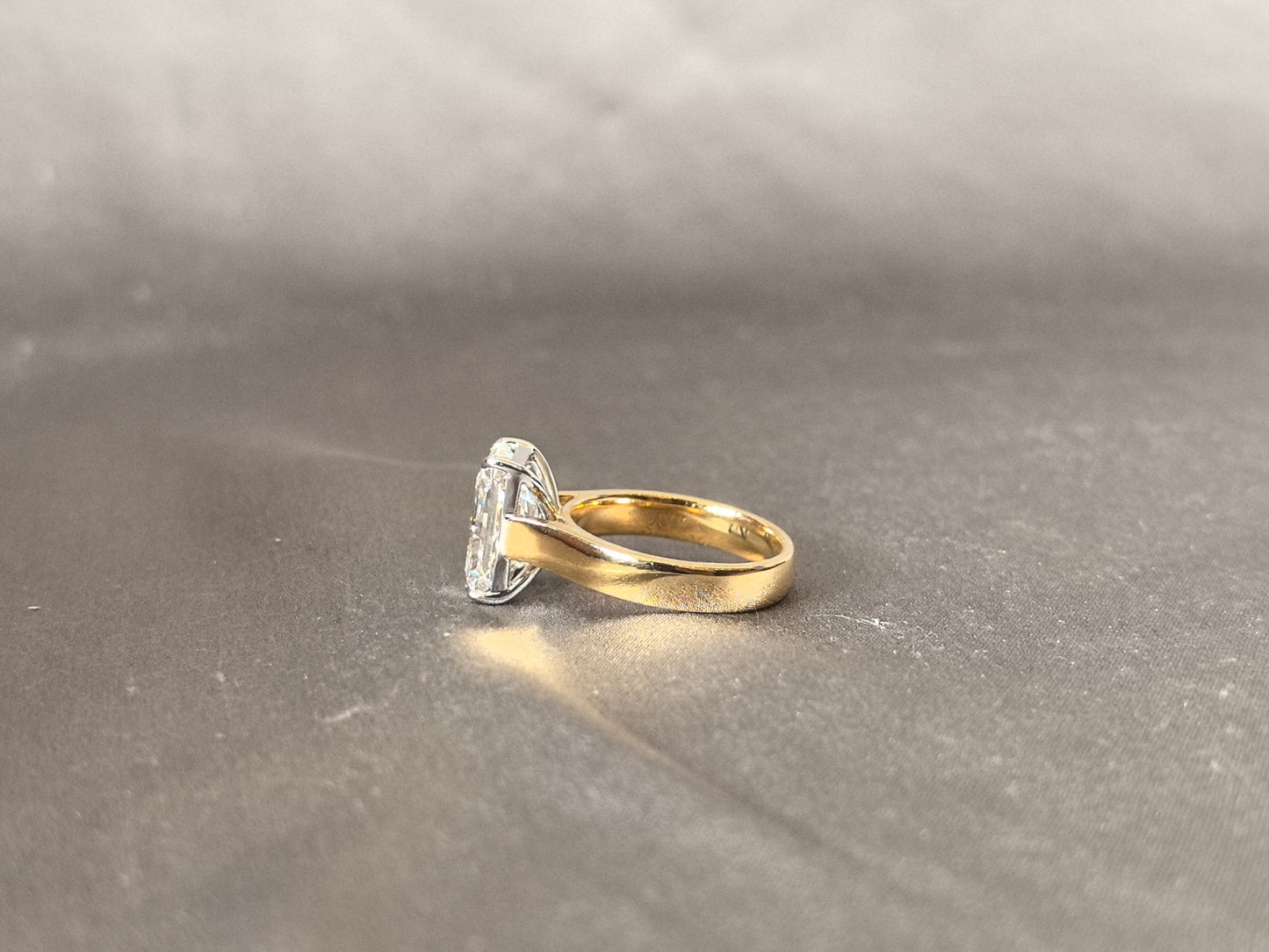 5 Carat Radiant Cut Diamond Ring - 14K Yellow Gold Ring - Lab Grown Diamond Ring