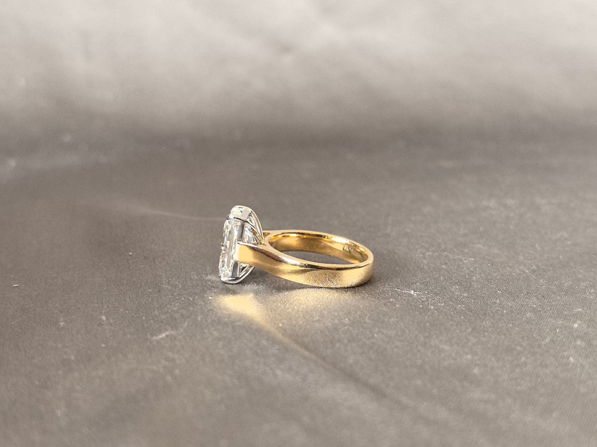5 Carat Radiant Cut Diamond Ring - 14K Yellow Gold Ring - Lab Grown Diamond Ring