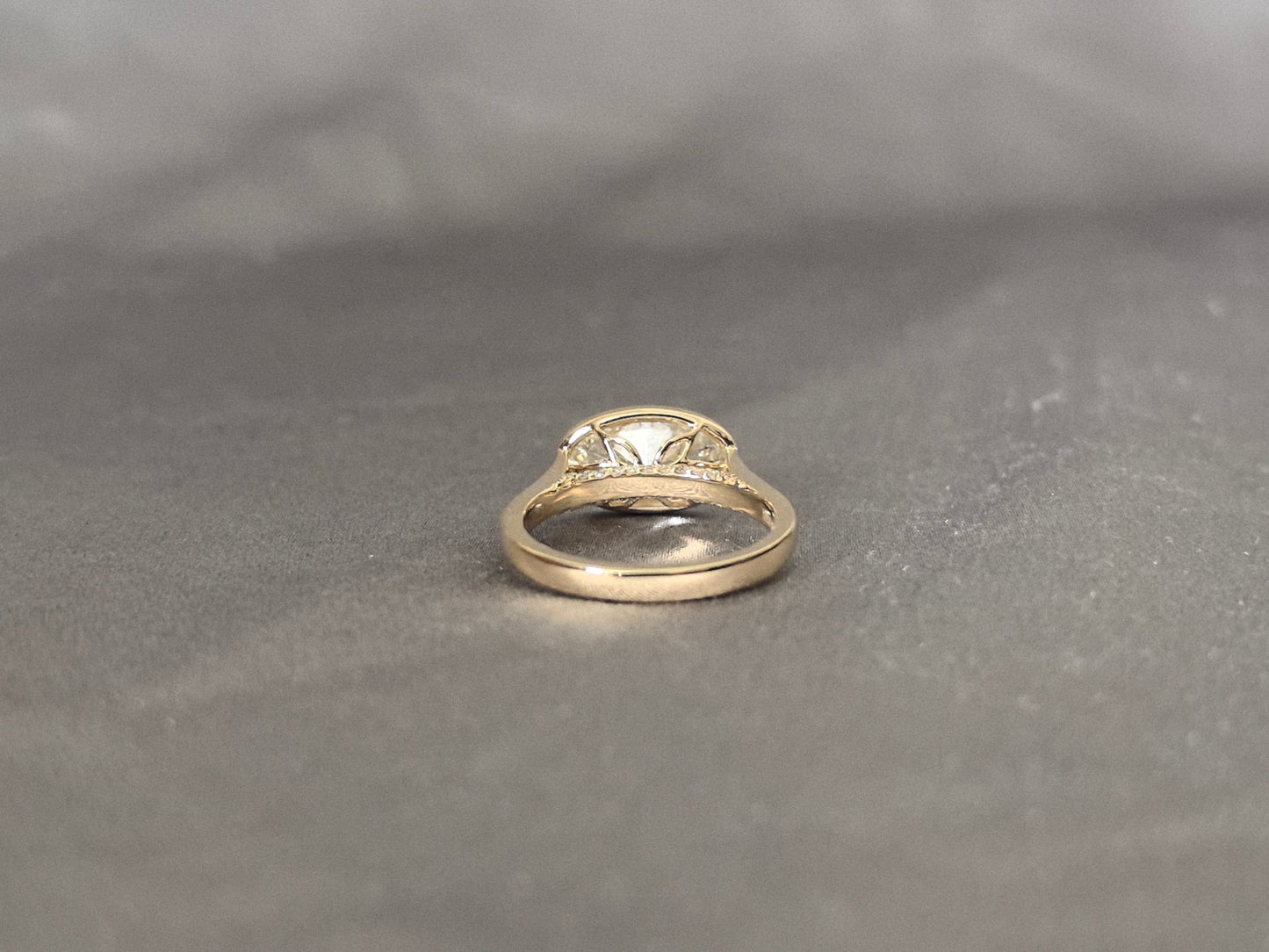 Oval Cut Diamond Ring - Milgrain Bezel Setting Ring - Minimalist Yellow Gold Engagement Ring Lab-Grown Diamond Solitaire