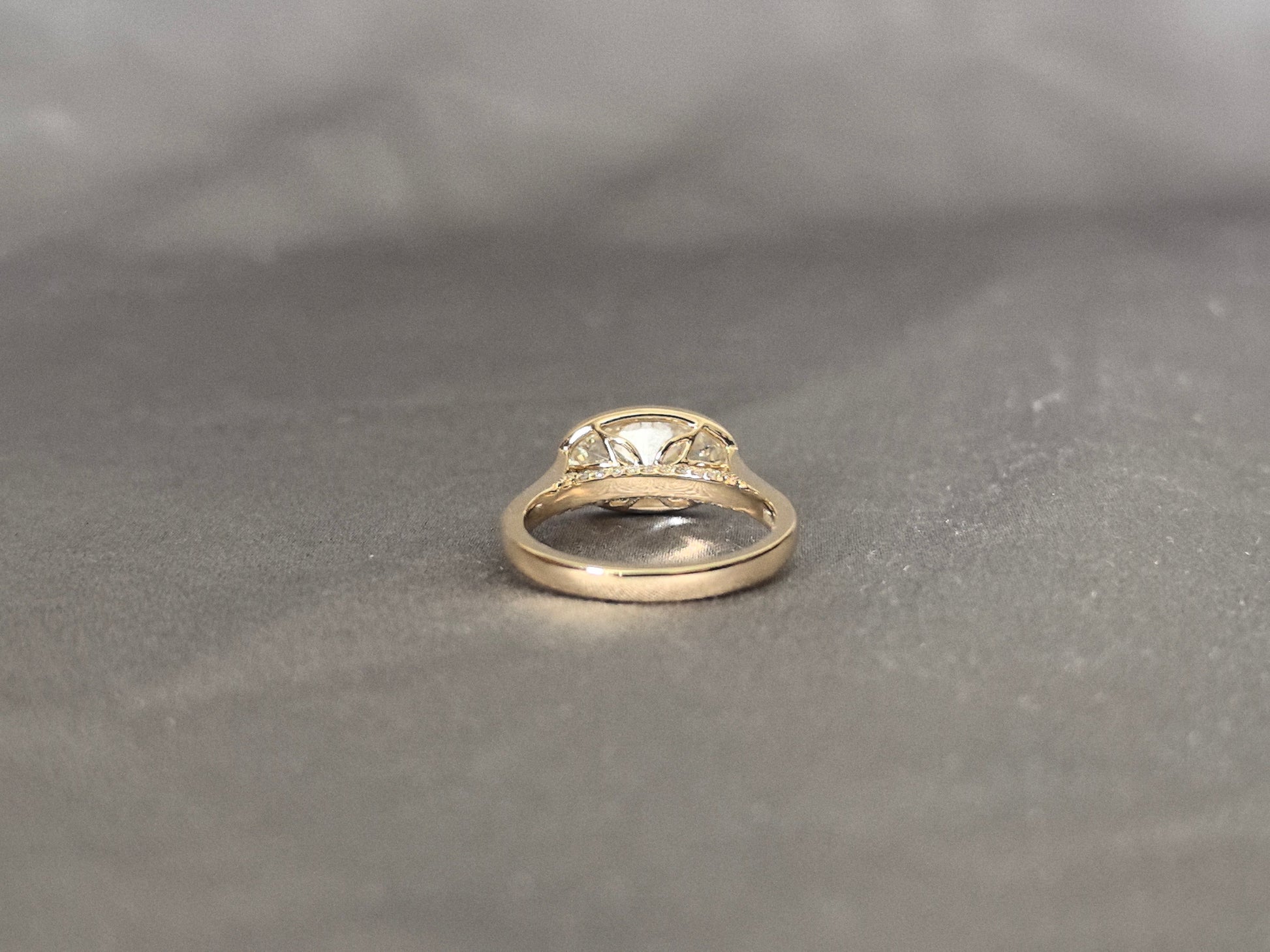 Oval Cut Diamond Ring - Milgrain Bezel Setting Ring - Minimalist Yellow Gold Engagement Ring Lab-Grown Diamond Solitaire
