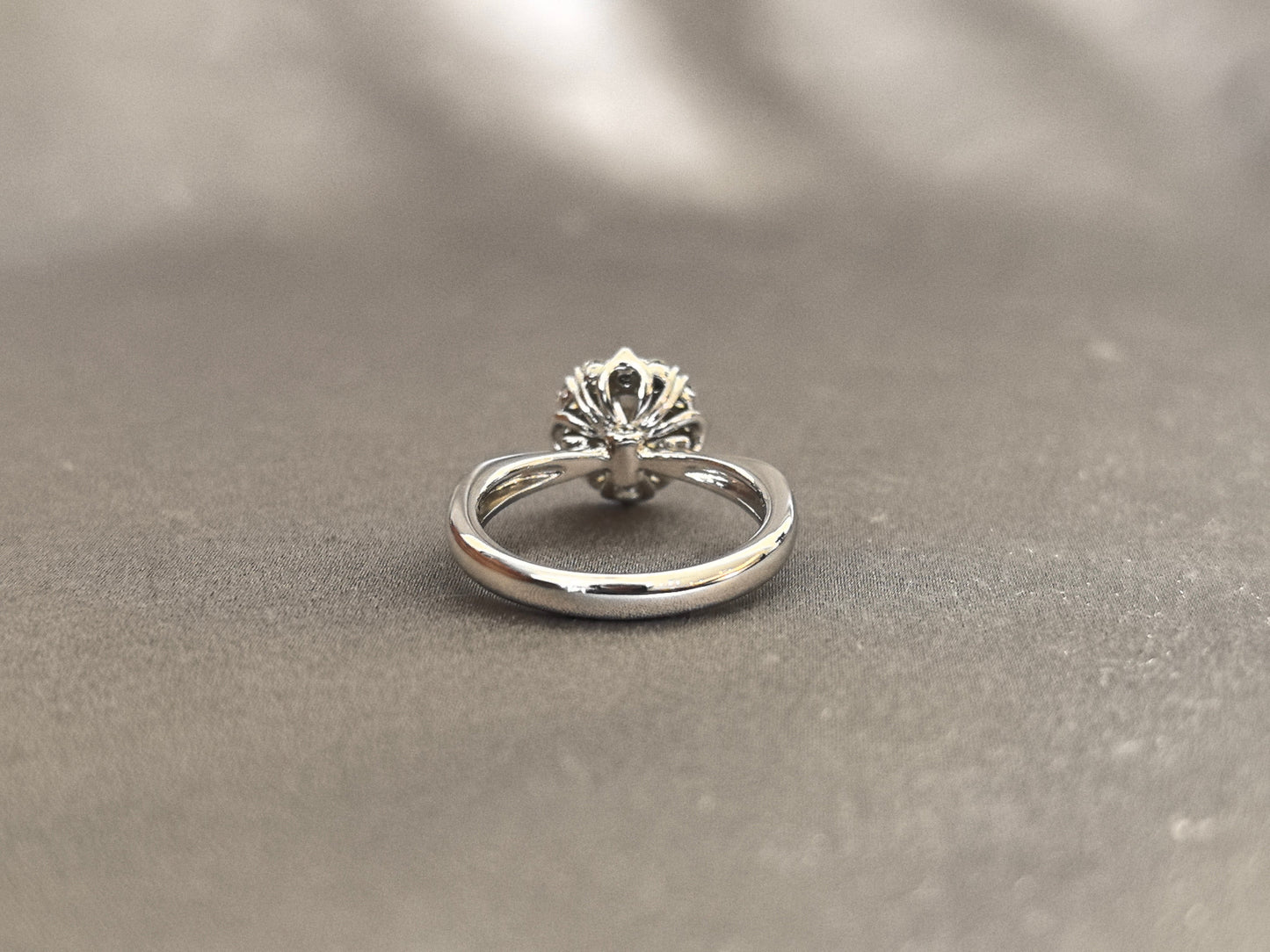 1 Carat Round Diamond Ring - With Diamond Accents - Round Shank 14k White Gold Ring