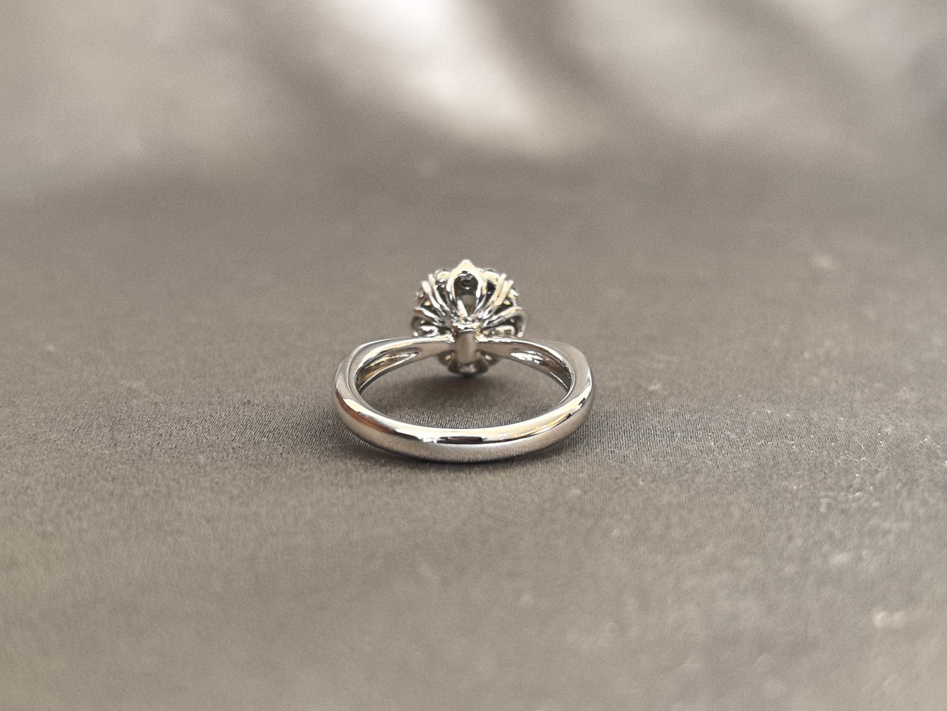 1 Carat Round Diamond Ring - With Diamond Accents - Round Shank 14k White Gold Ring