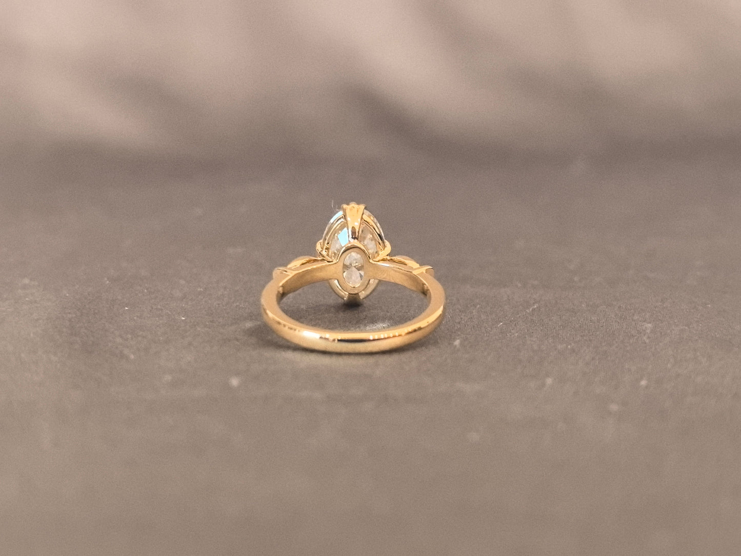 Oval Cut Diamond - Marquise Diamond Accents - Pinky Ring