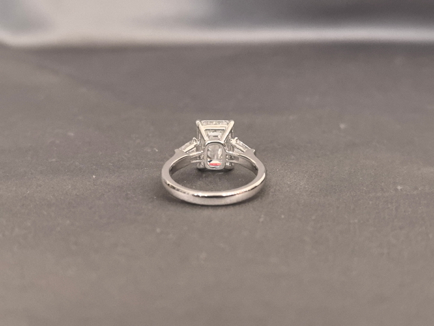 San-Style Emerald Ring - 2 Carat Emerald Center Stone Diamond Ring - Emerald Side Stone Setting