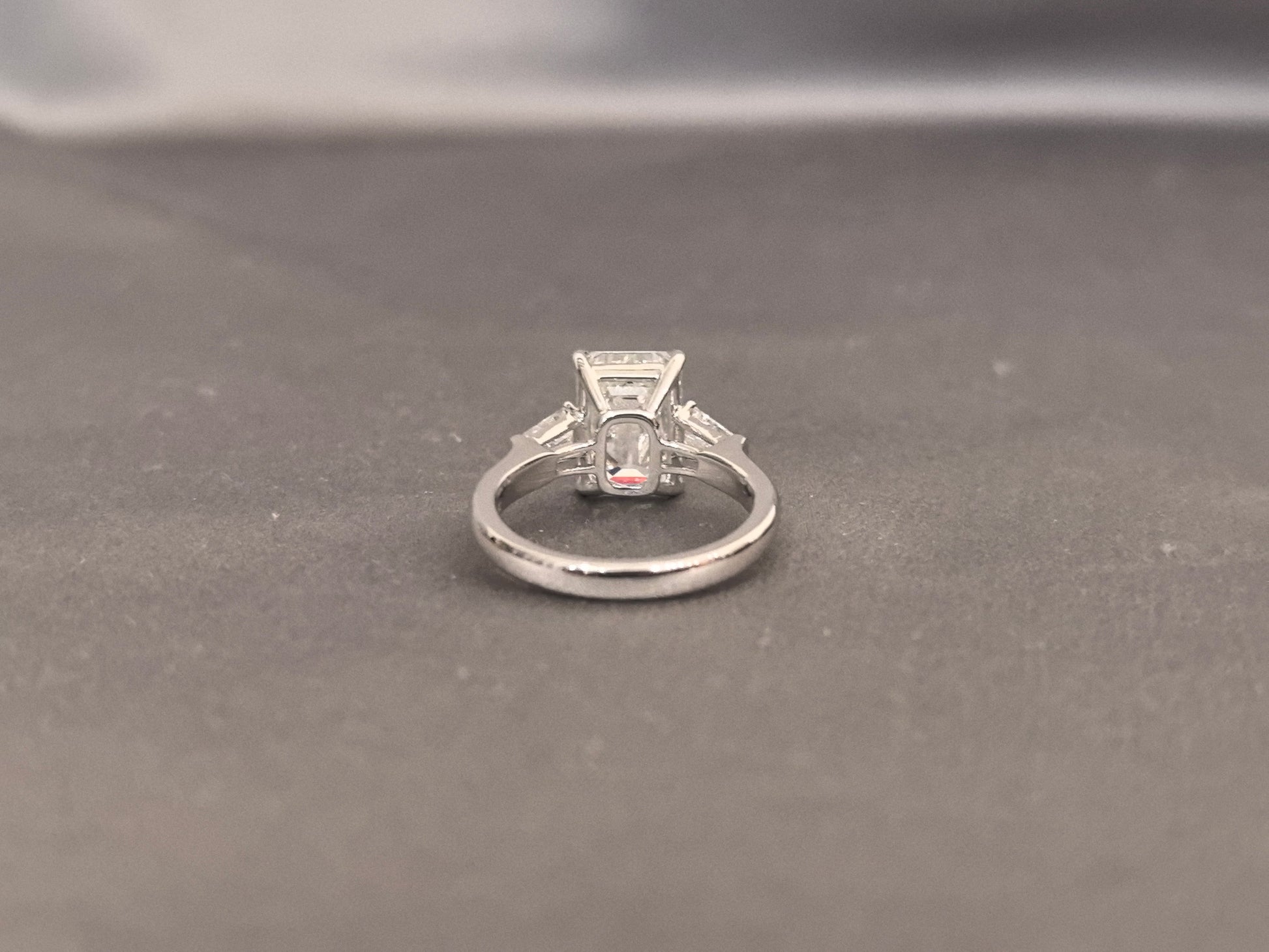 San-Style Emerald Ring - 2 Carat Emerald Center Stone Diamond Ring - Emerald Side Stone Setting