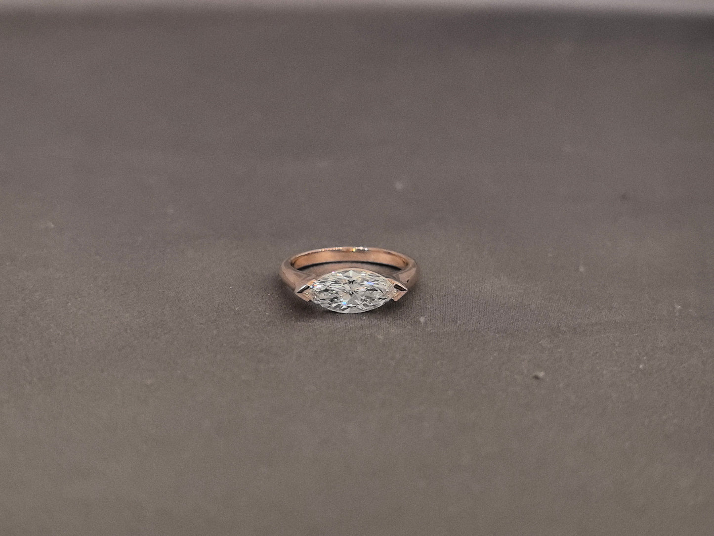 Horizontal Marquise Diamond Ring - Modern Solitaire - 1 Carat Lab Grown Diamond