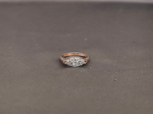 Horizontal Marquise Diamond Ring - Modern Solitaire - 1 Carat Lab Grown Diamond