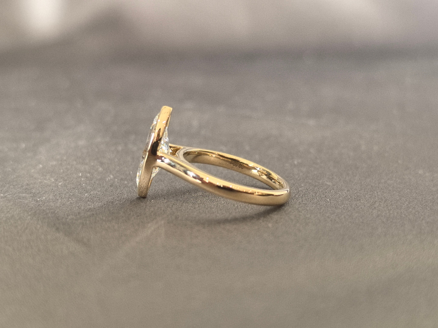 Marquise-cut lab diamond solitaire ring - Bezel-set - Streamlined modern silhouette